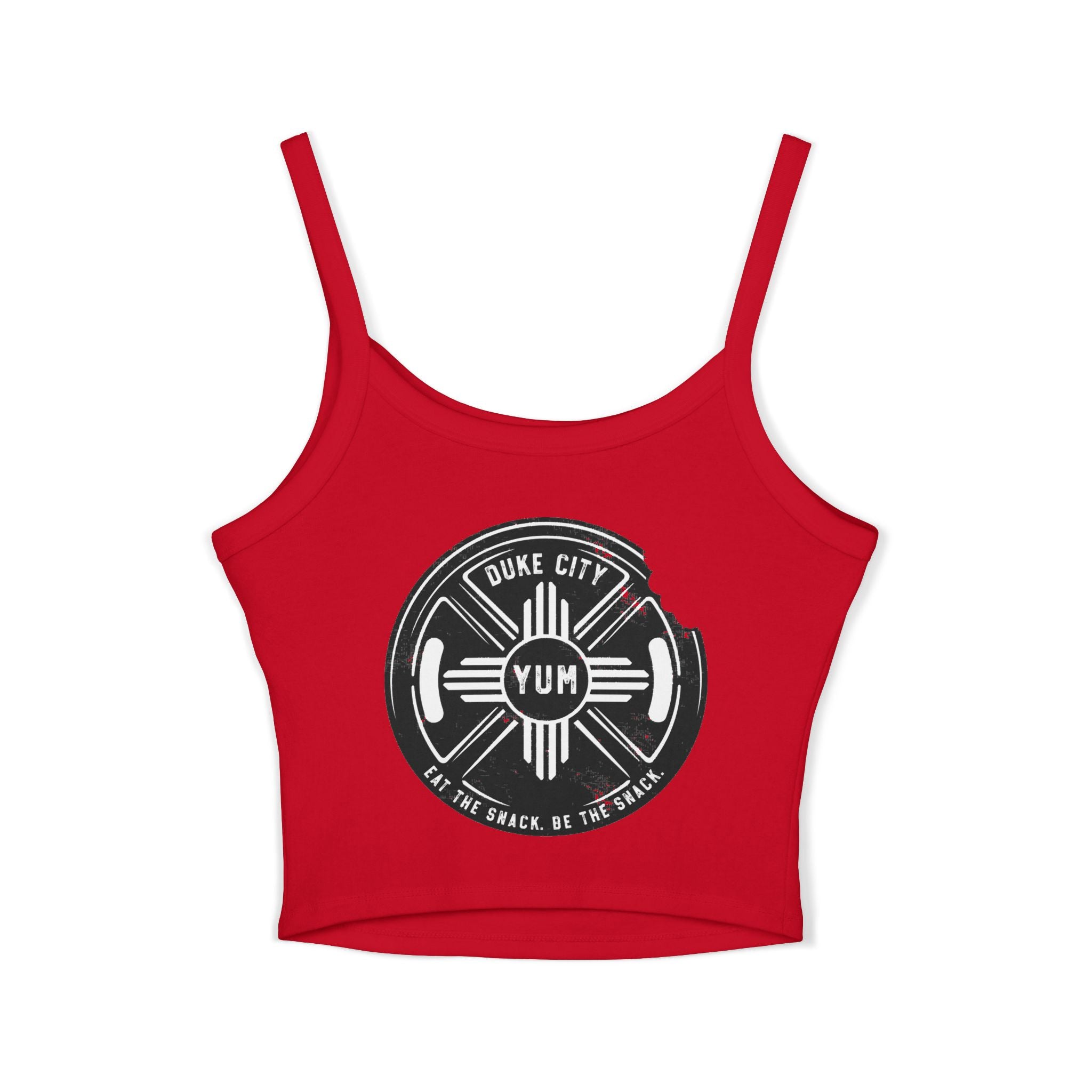 Addicted Vertical Graphic Spaghetti Strap Crop Tank