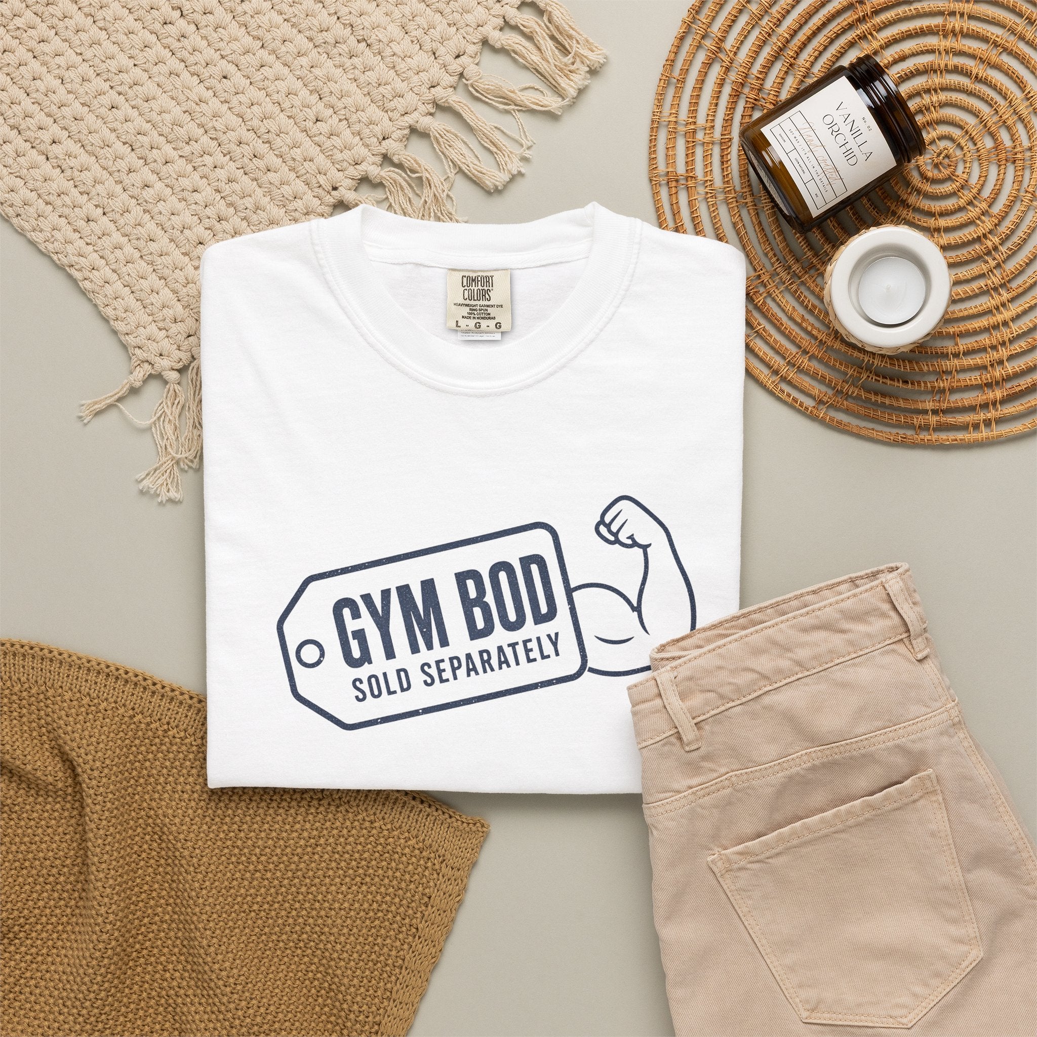Gym Bod T-Shirt — "Gym Bod Sold Separately" Fitness Tee