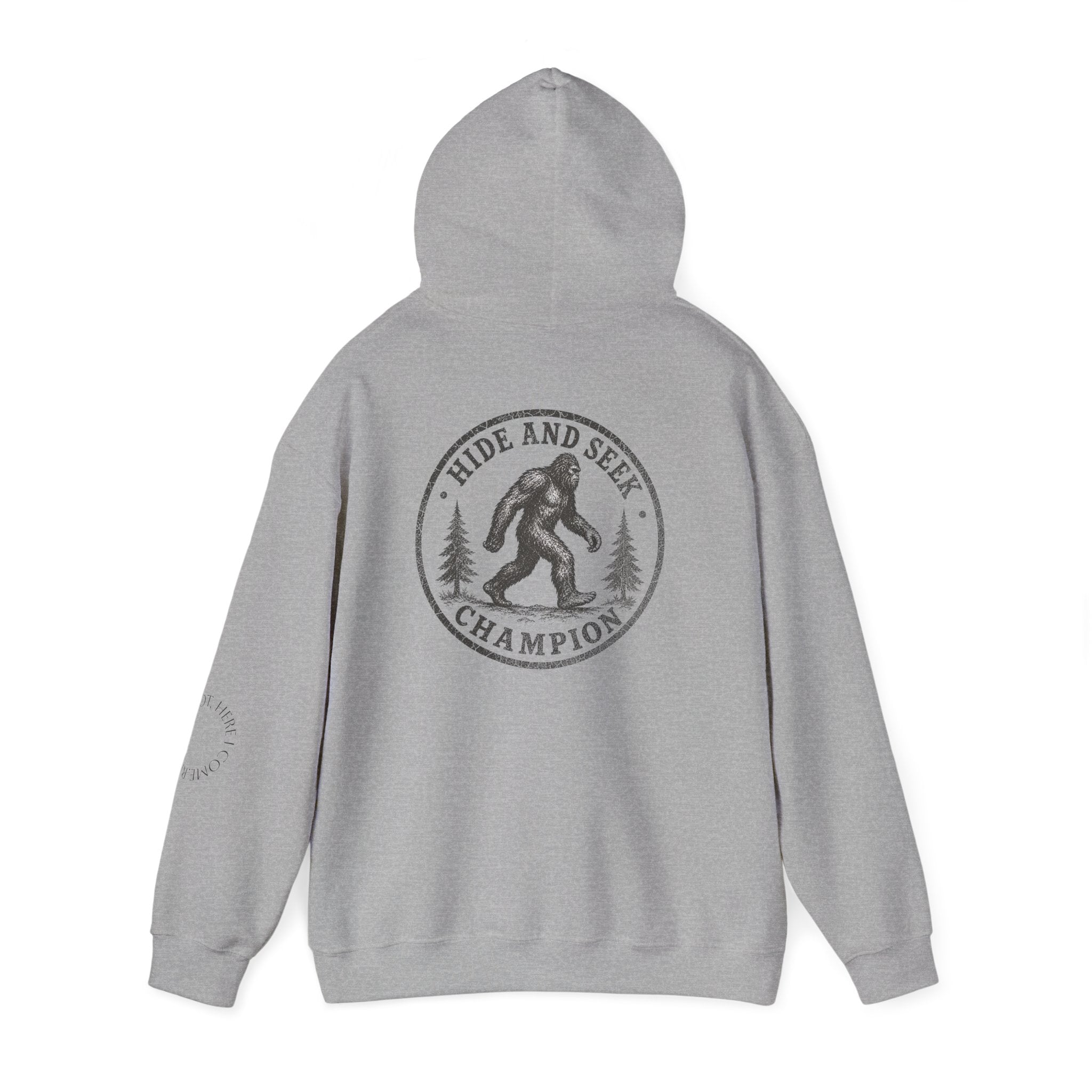 Hoodie — "Hide & Seek Champion" Sasquatch Forest Graphic Hooded Sweatshirt