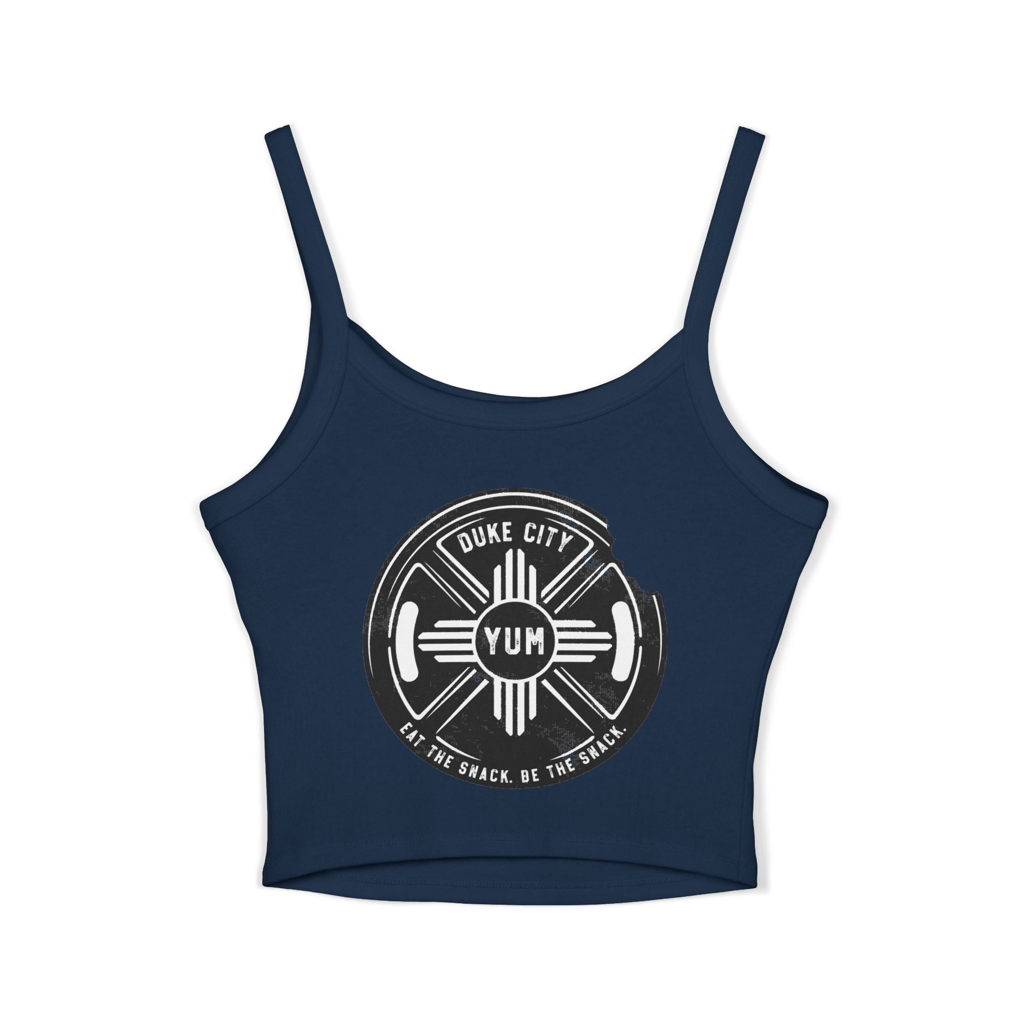 Addicted Vertical Graphic Spaghetti Strap Crop Tank