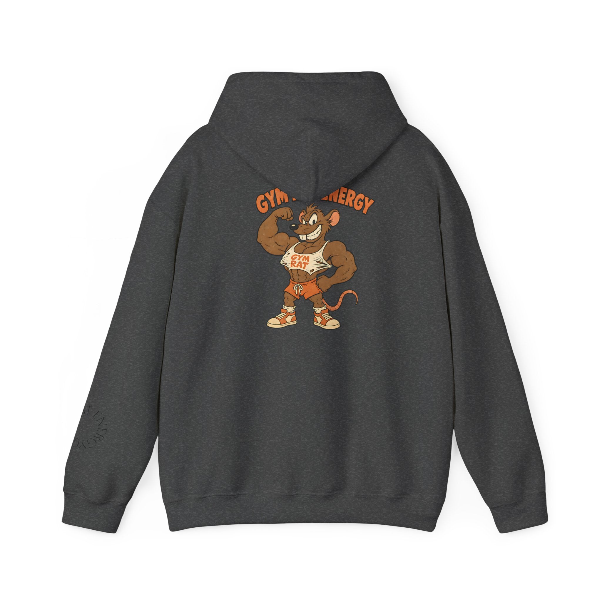 Hoodie - Gym Energy Muscle Rat Vintage Fitness Graphic Hoodie