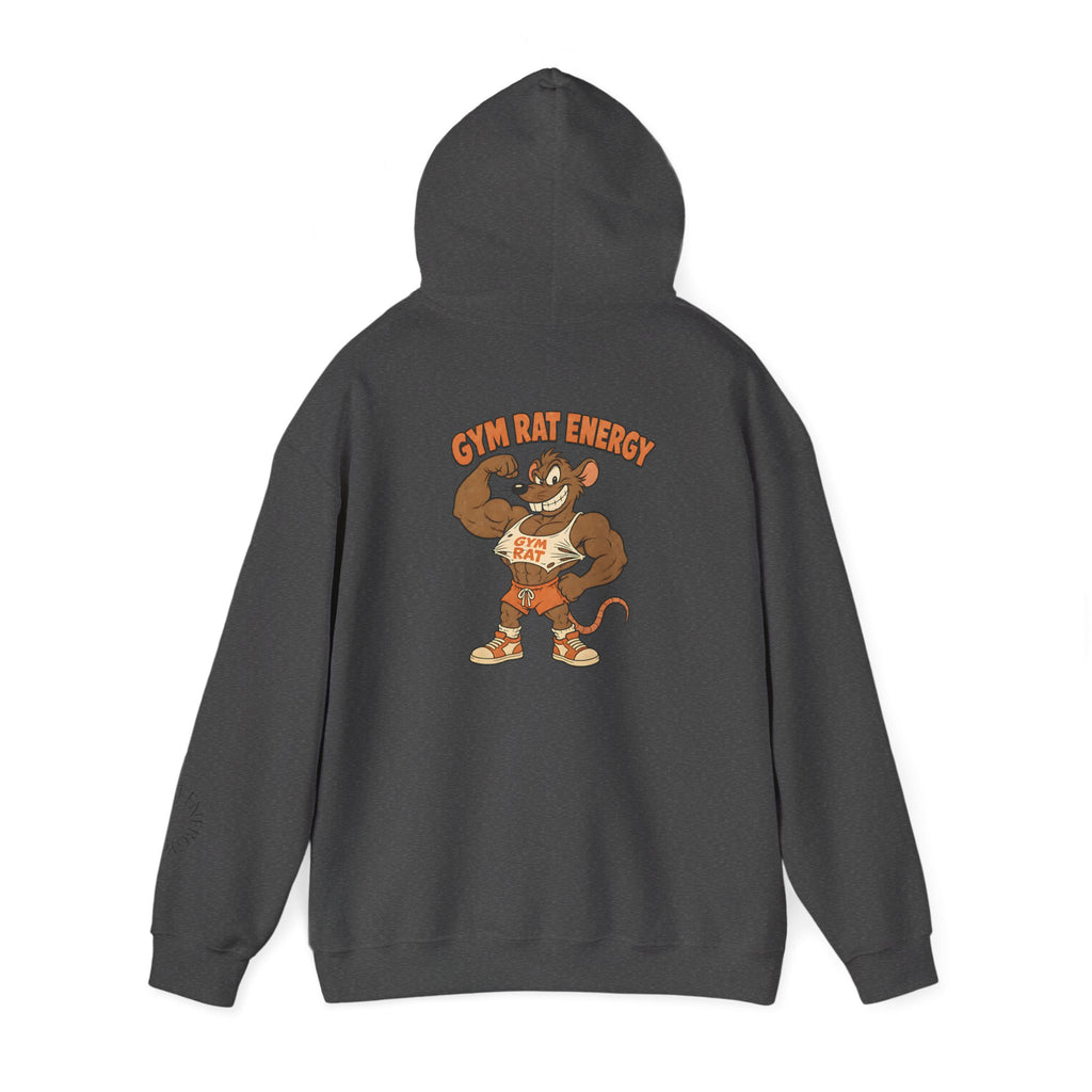 Hoodie - Gym Energy Muscle Rat Vintage Fitness Graphic Hoodie