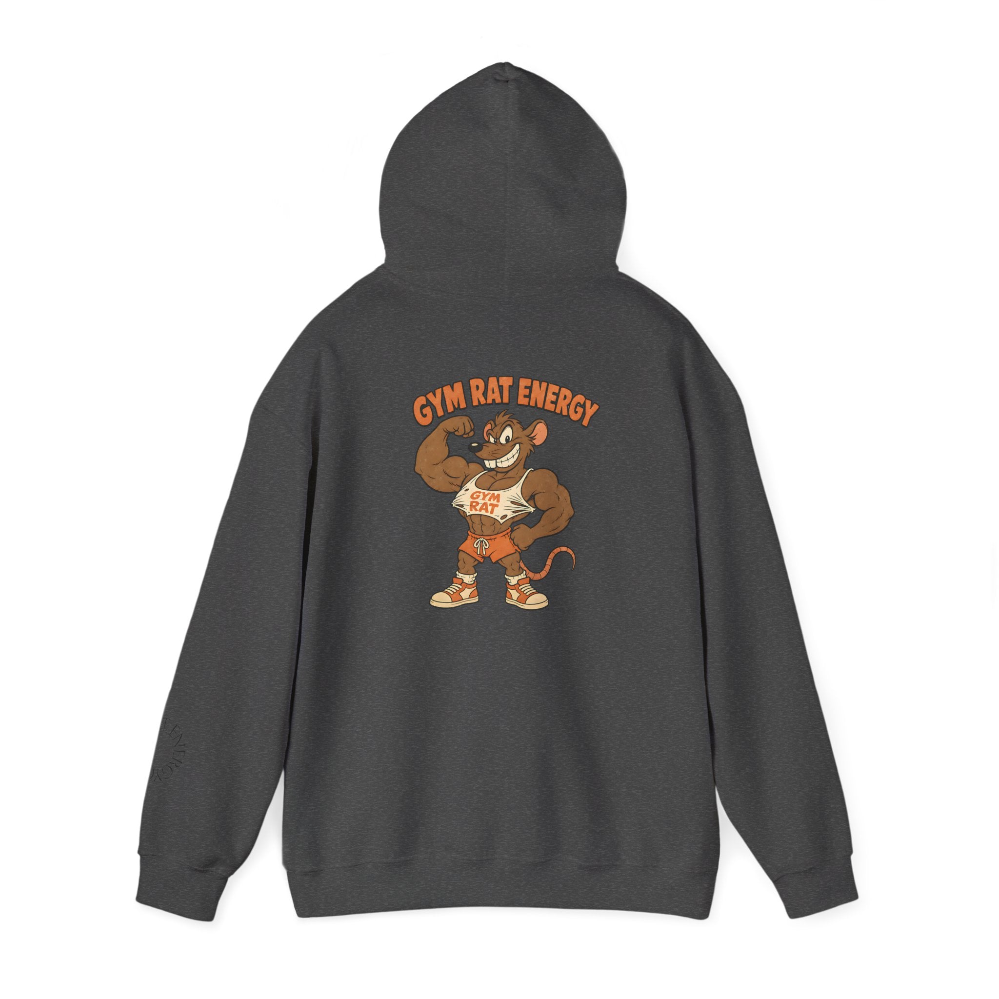 Hoodie - Gym Energy Muscle Rat Vintage Fitness Graphic Hoodie