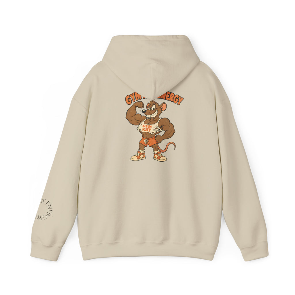 Hoodie - Gym Energy Muscle Rat Vintage Fitness Graphic Hoodie