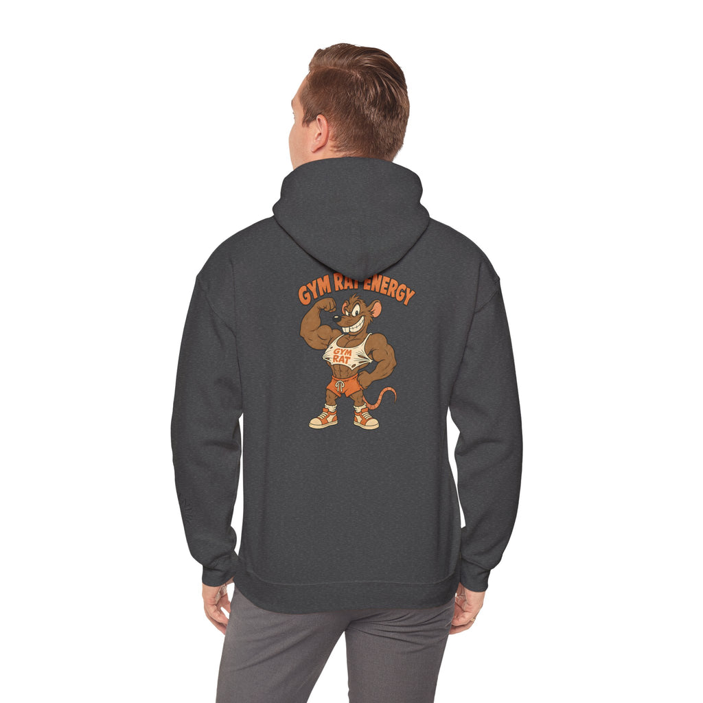 Hoodie - Gym Energy Muscle Rat Vintage Fitness Graphic Hoodie