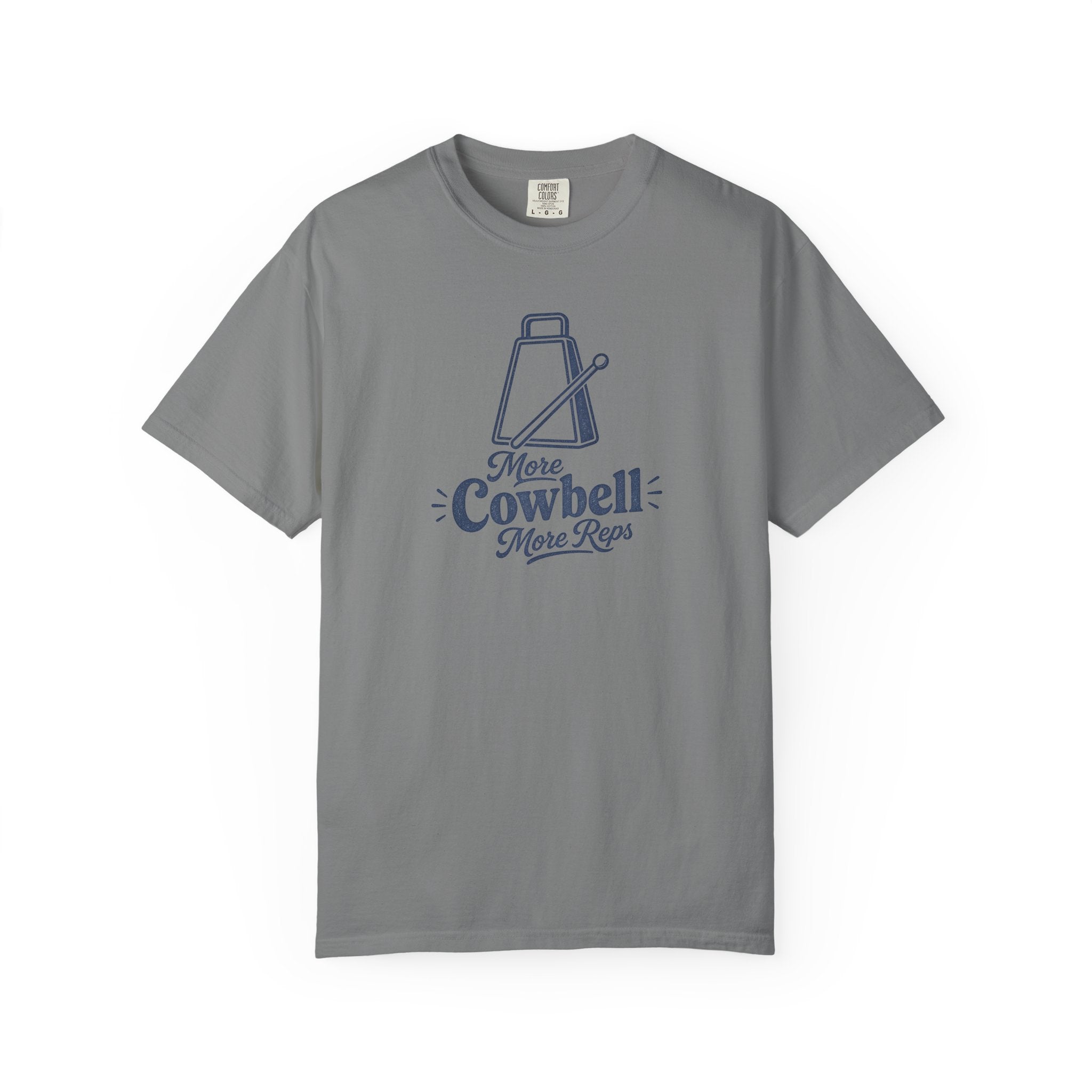 Cowbell Graphic T-Shirt — “More Cowbell, More Reps” Fitness Tee