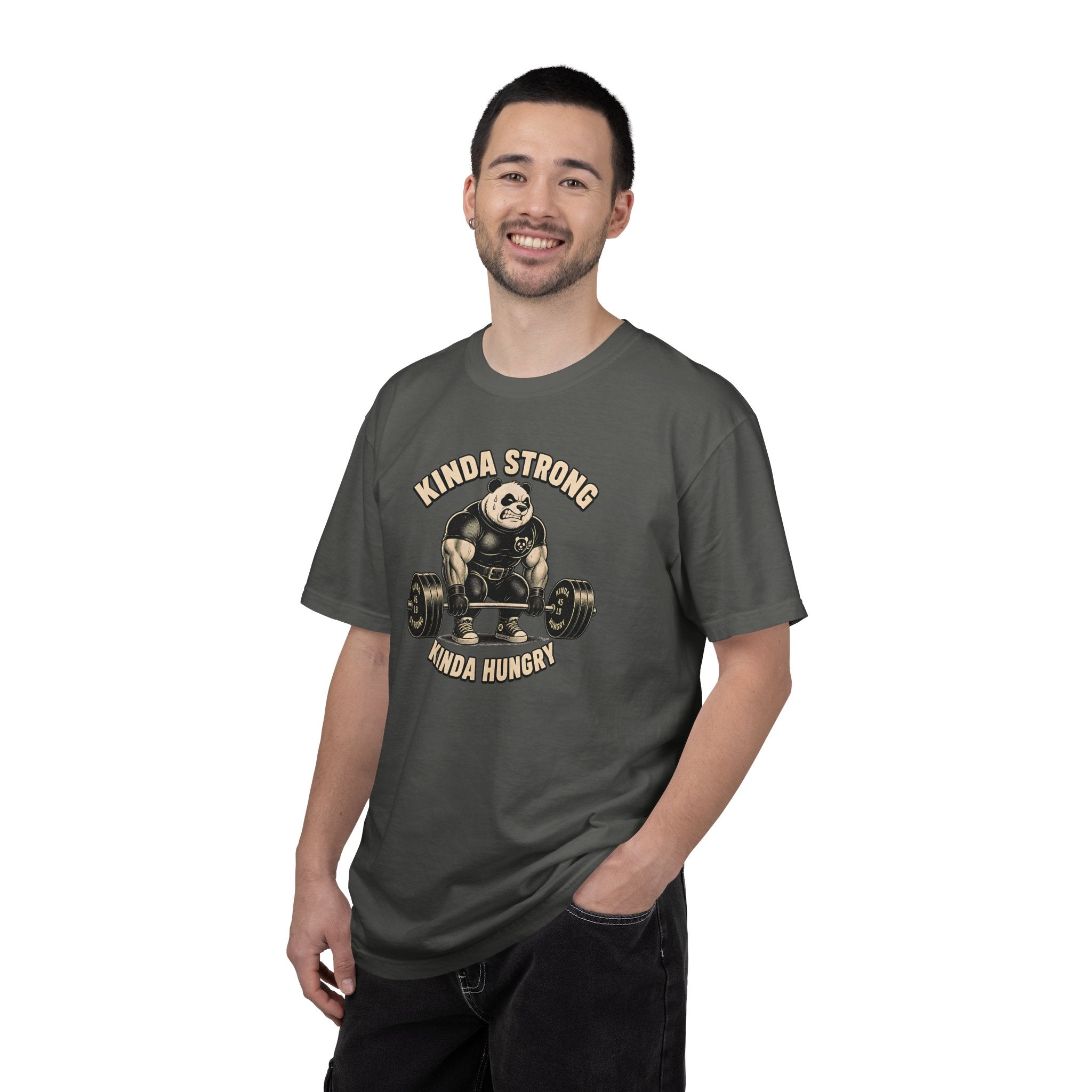 "Kinda Strong Kinda Hungry" Panda Weightlifting Gym Tee