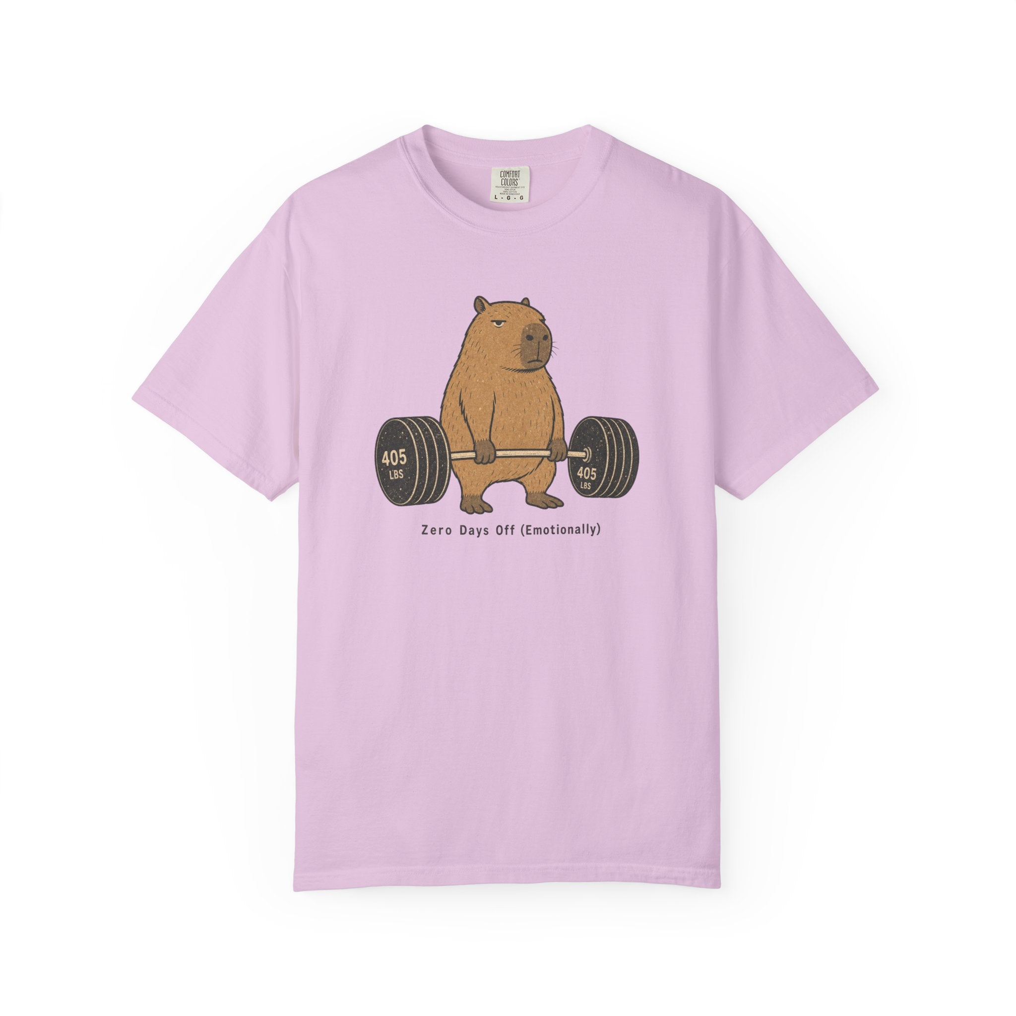 Bear Lifting Barbell T-Shirt — "Zero Days Off (Emotionally)" Gym Humor Tee