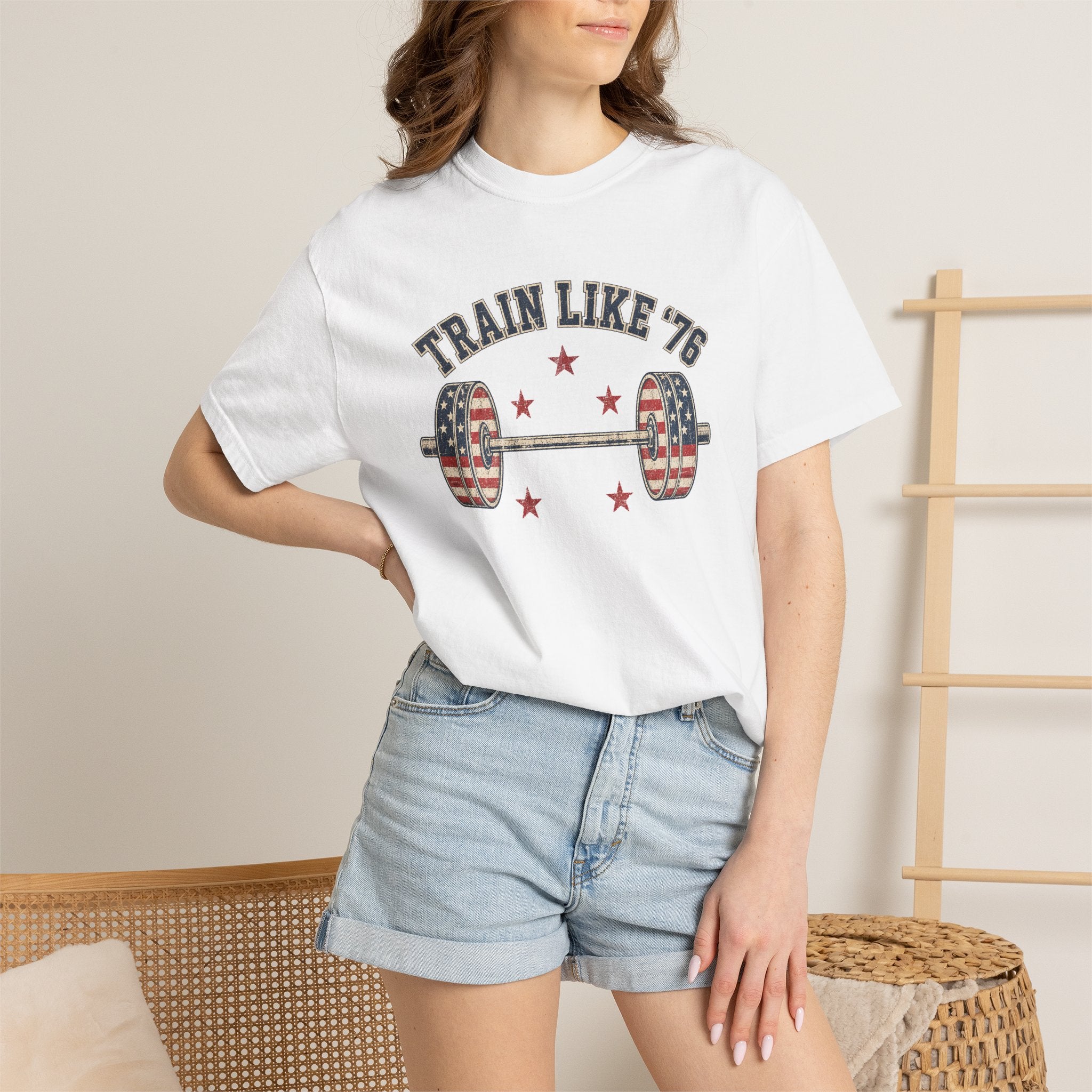 Patriotic 'Train Like '76' Weightlifting T-Shirt