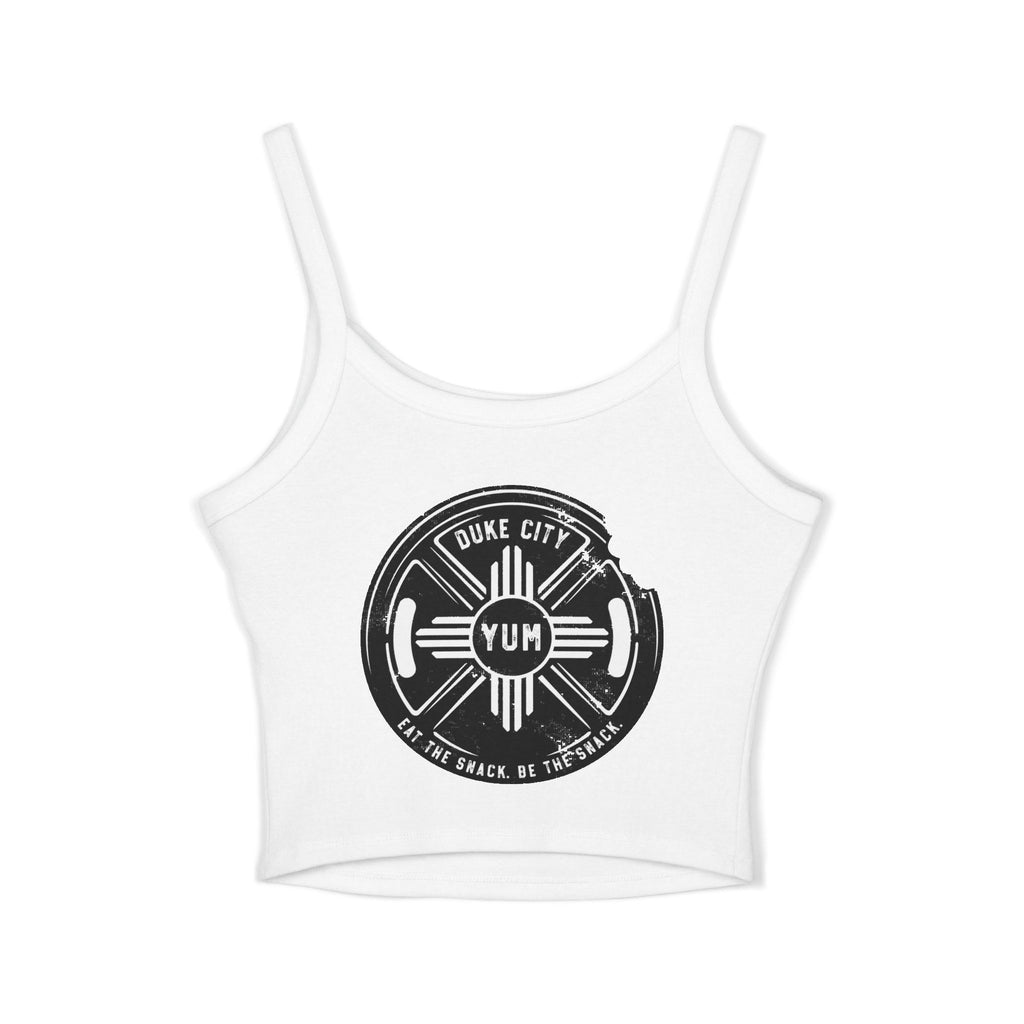 Addicted Vertical Graphic Spaghetti Strap Crop Tank