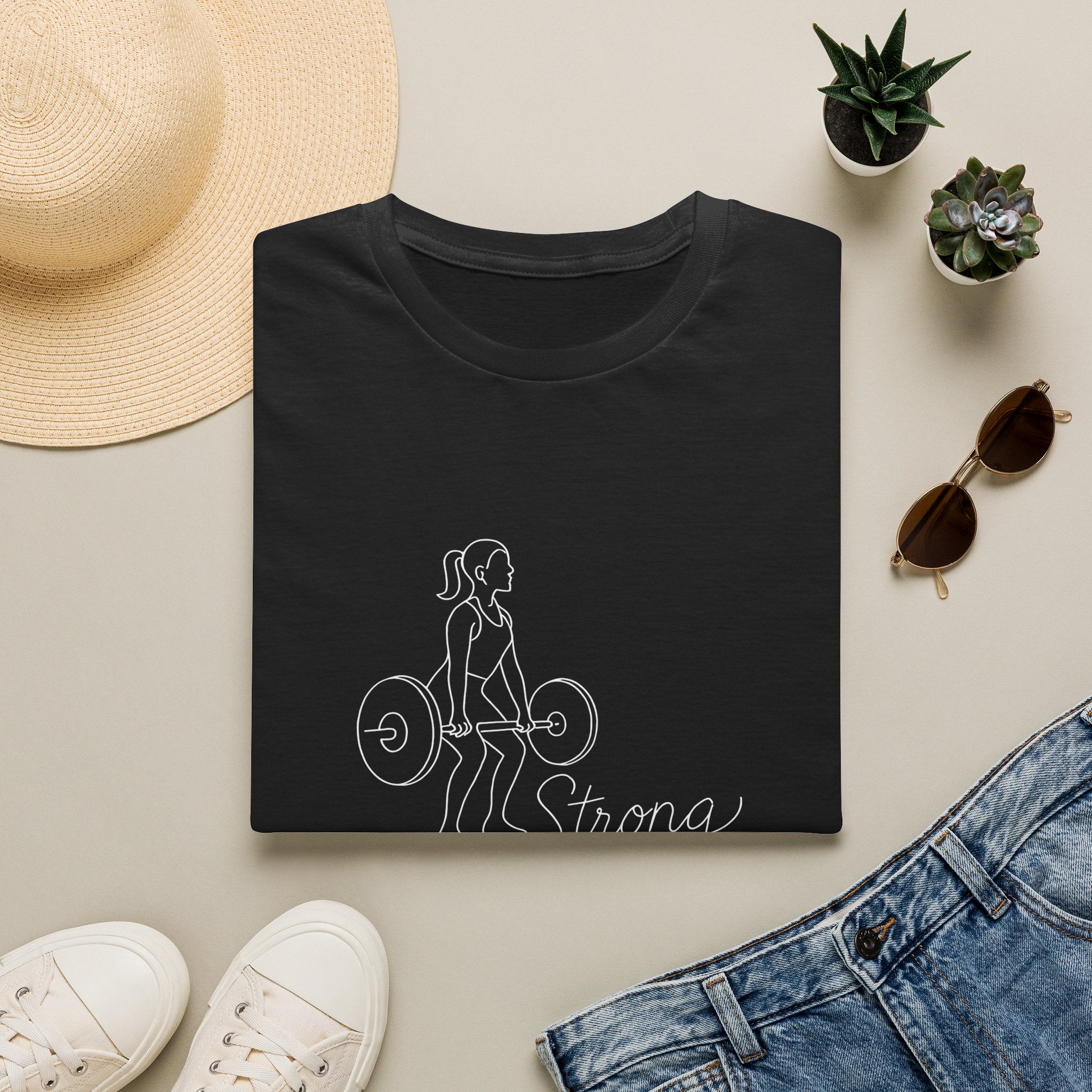 Girl lifting weights T-Shirt