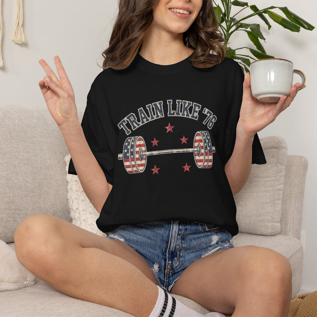 Patriotic 'Train Like '76' Weightlifting T-Shirt