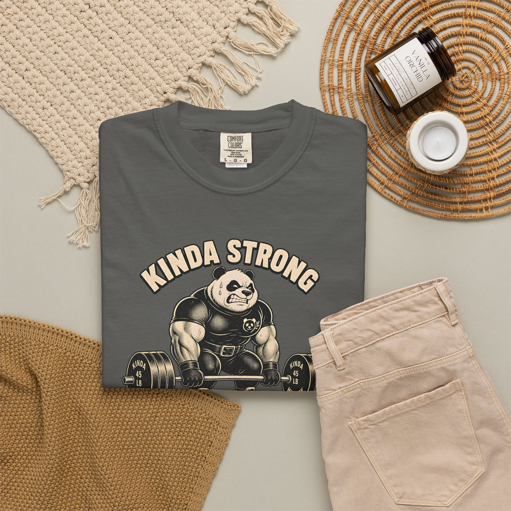 "Kinda Strong Kinda Hungry" Panda Weightlifting Gym Tee
