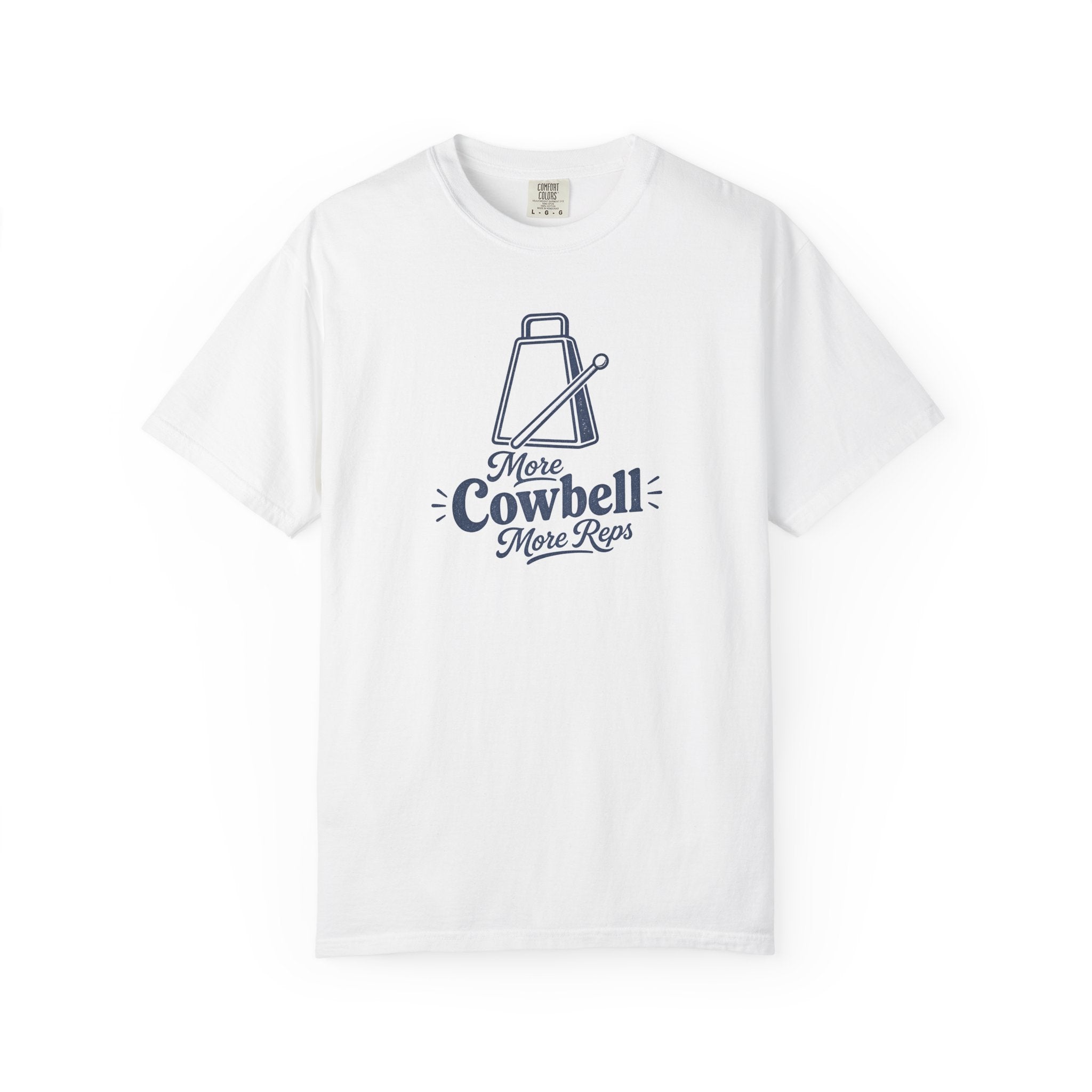 Cowbell Graphic T-Shirt — “More Cowbell, More Reps” Fitness Tee