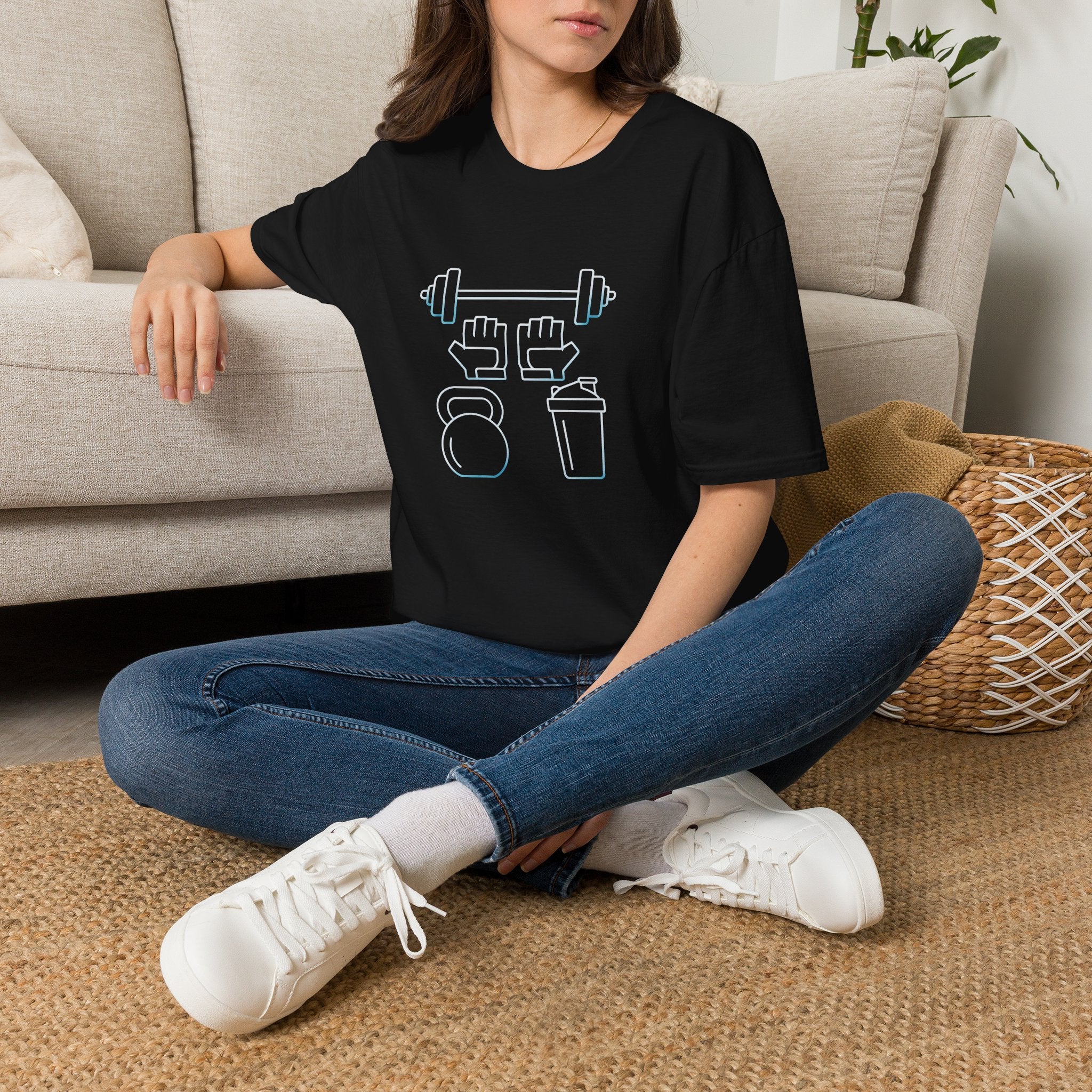 Gym Equipment Icons T-Shirt