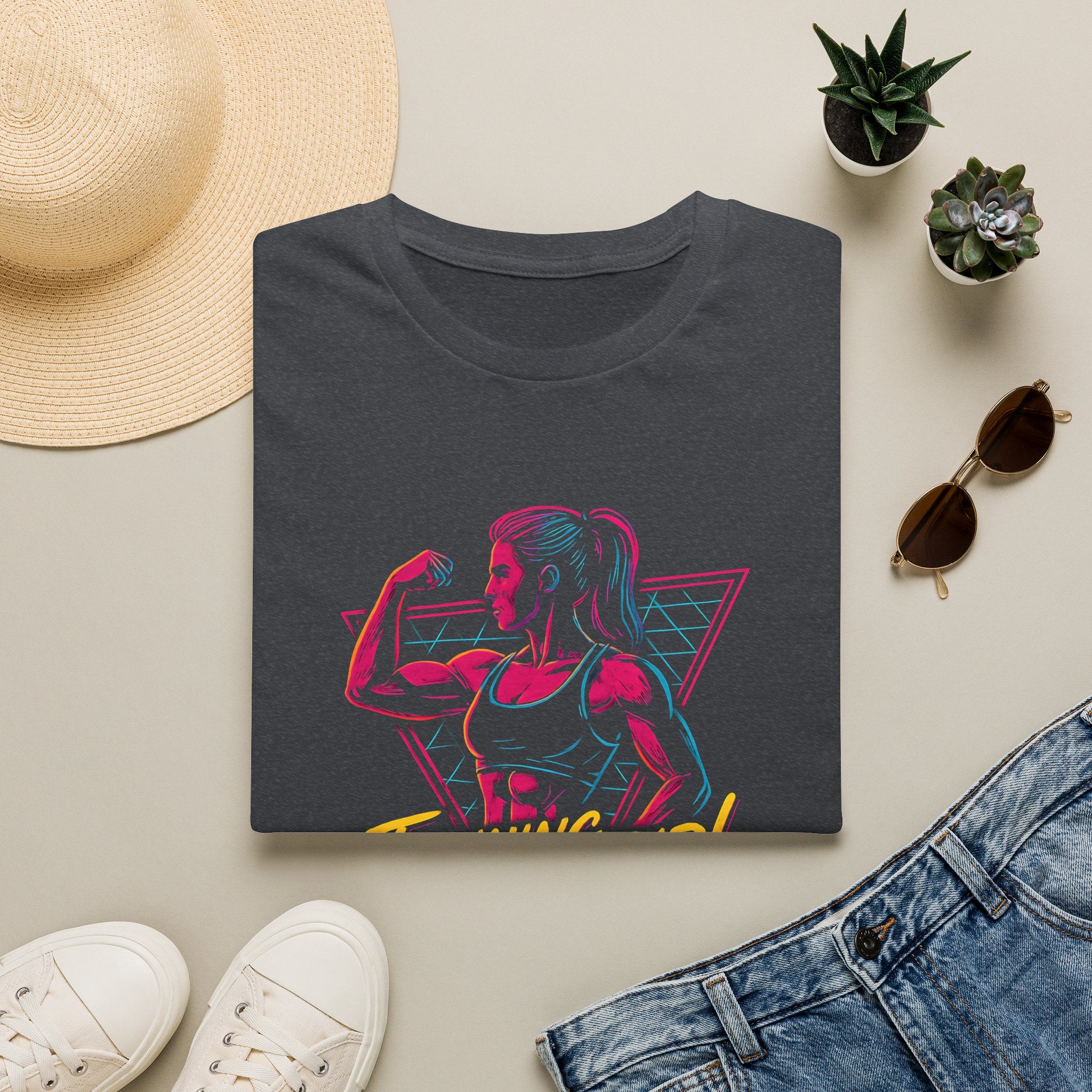 Neon Female Bodybuilder T-Shirt