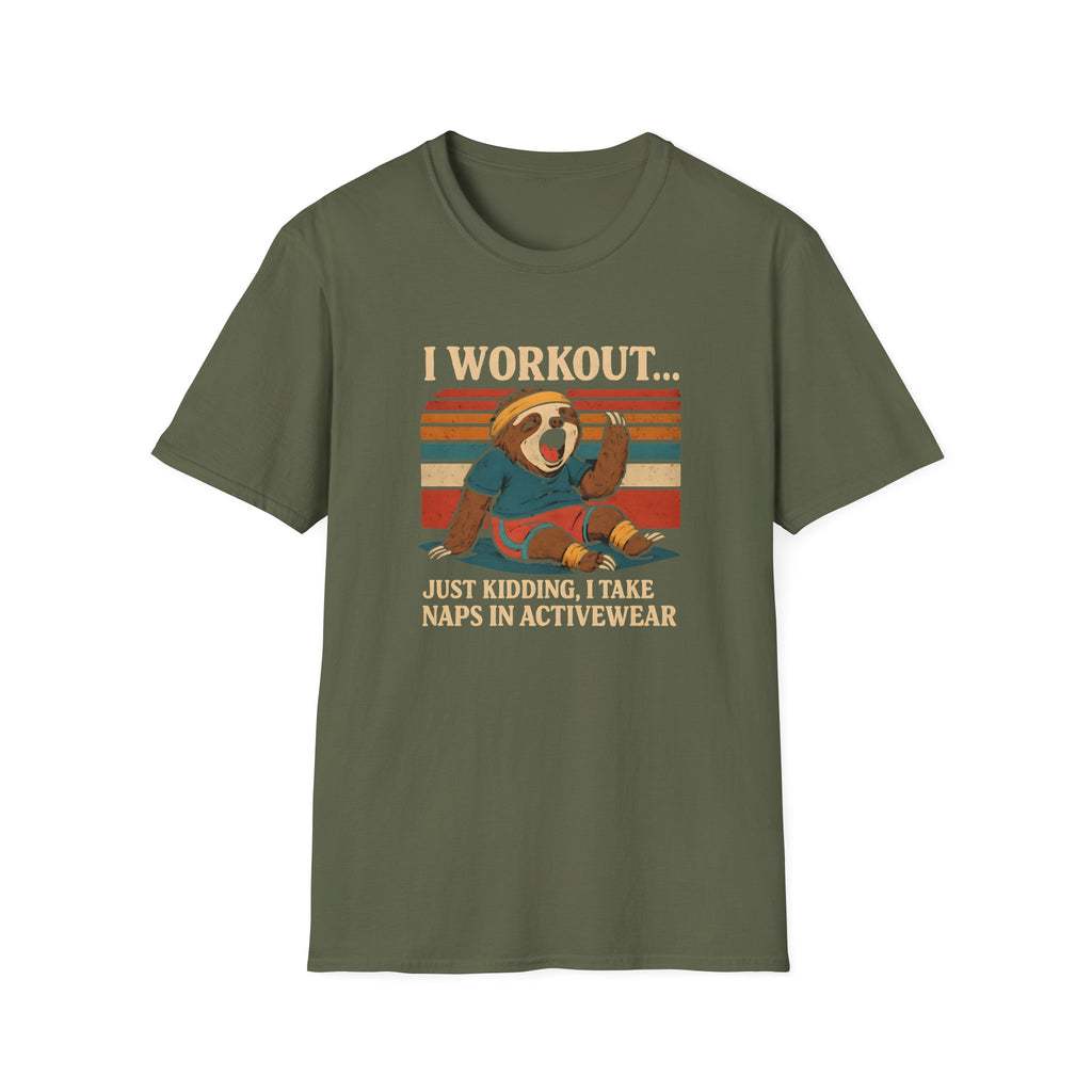 Napping Bear in Activewear T-Shirt