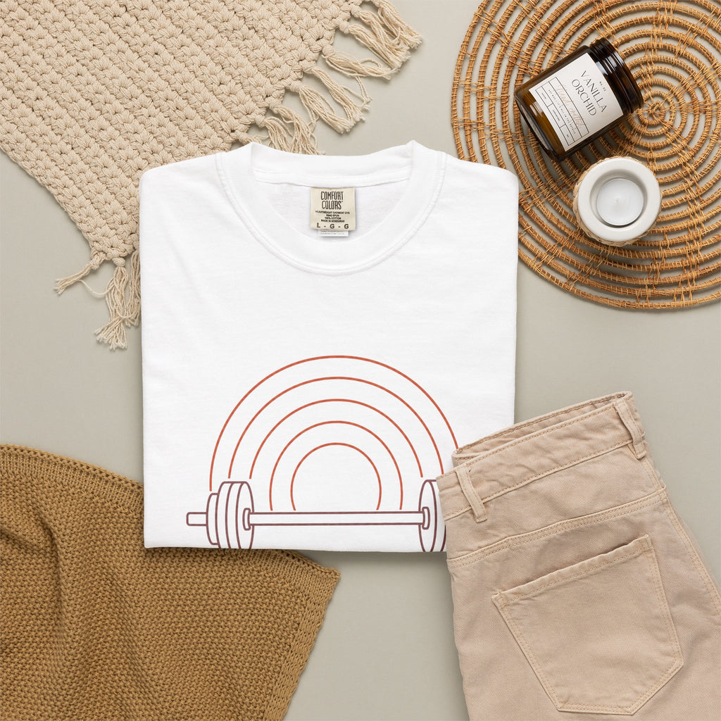 Fitness Rainbow T-Shirt — Live At Sunrise Barbell Graphic Tee