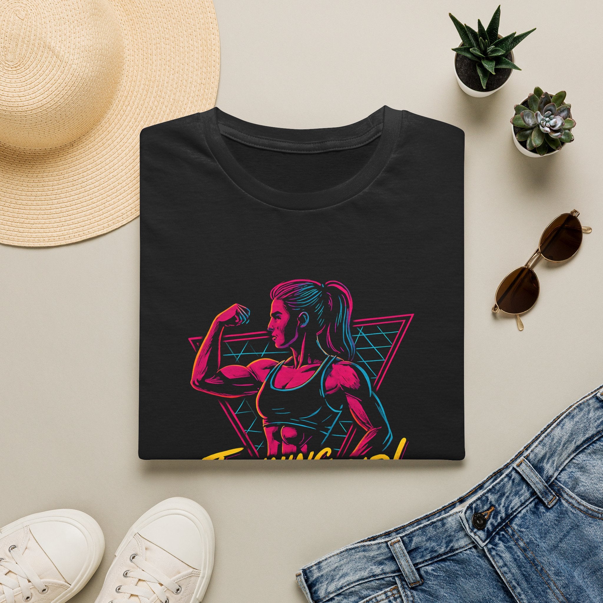 Neon Female Bodybuilder T-Shirt