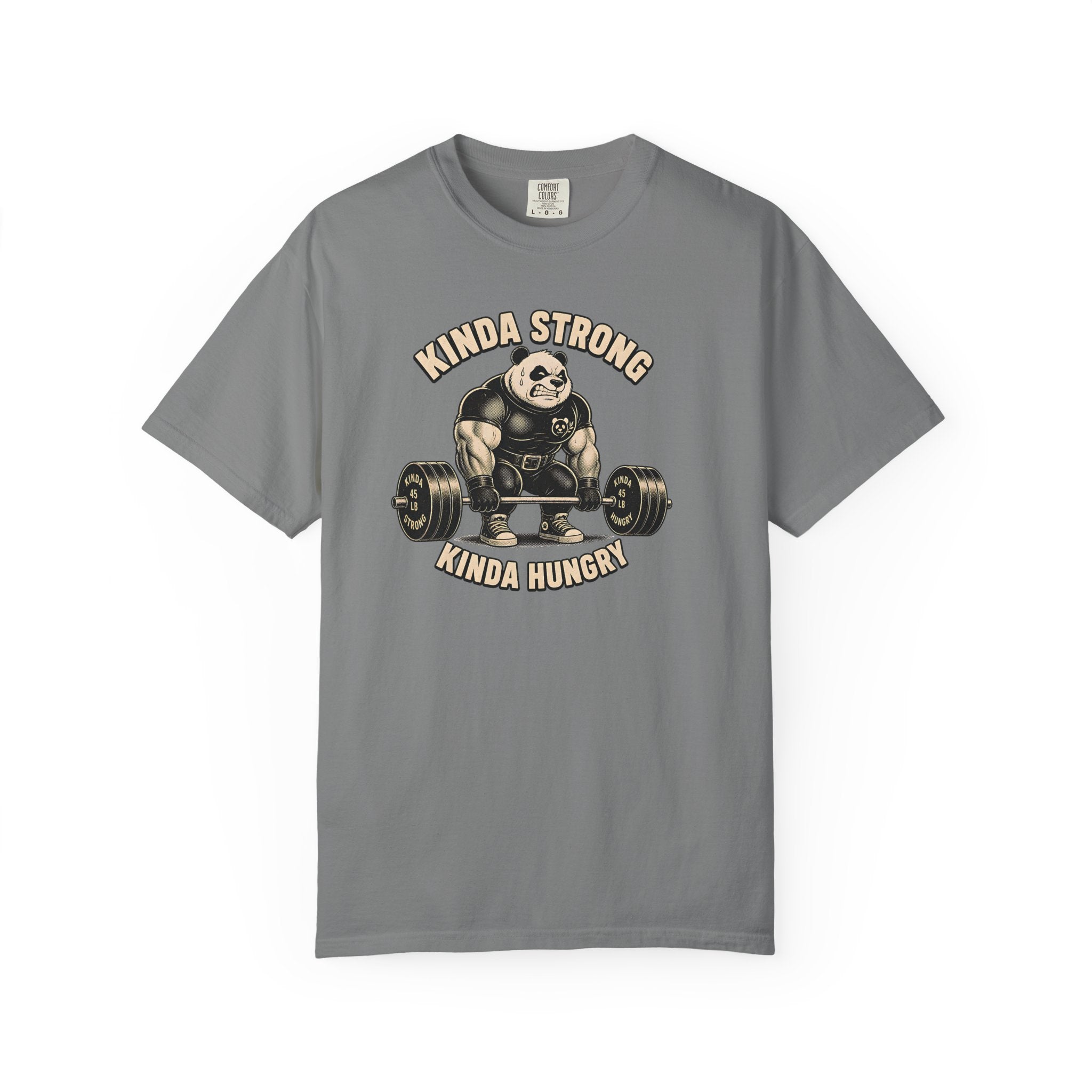 "Kinda Strong Kinda Hungry" Panda Weightlifting Gym Tee