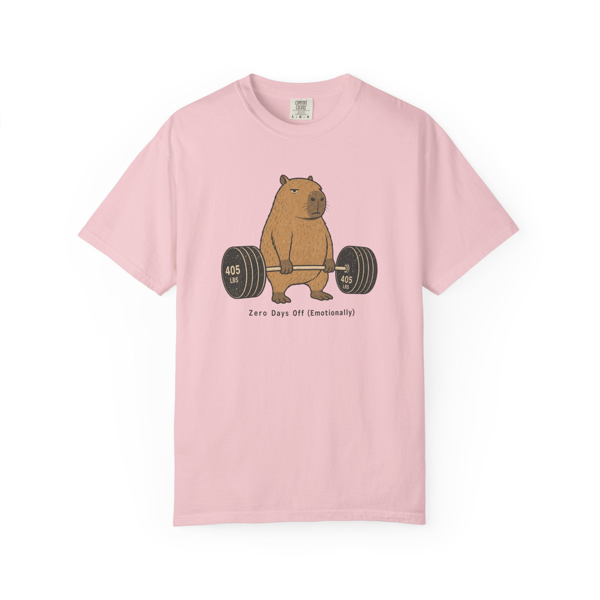 Bear Lifting Barbell T-Shirt — "Zero Days Off (Emotionally)" Gym Humor Tee