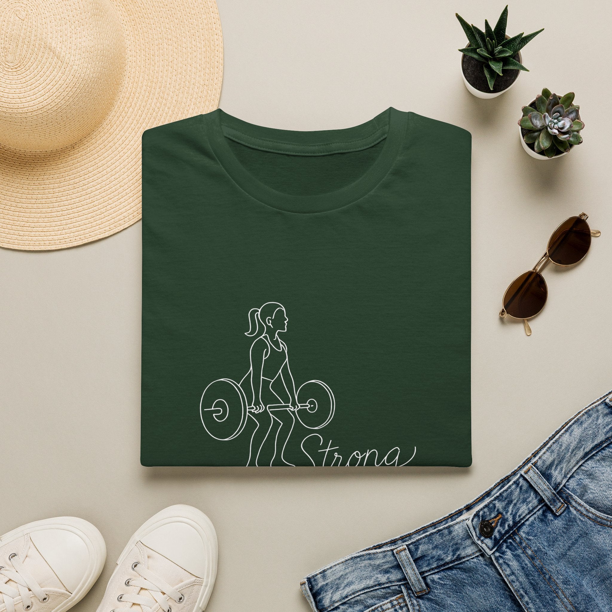Girl lifting weights T-Shirt