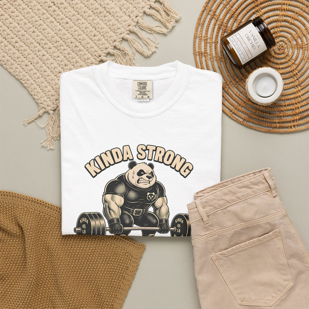 "Kinda Strong Kinda Hungry" Panda Weightlifting Gym Tee