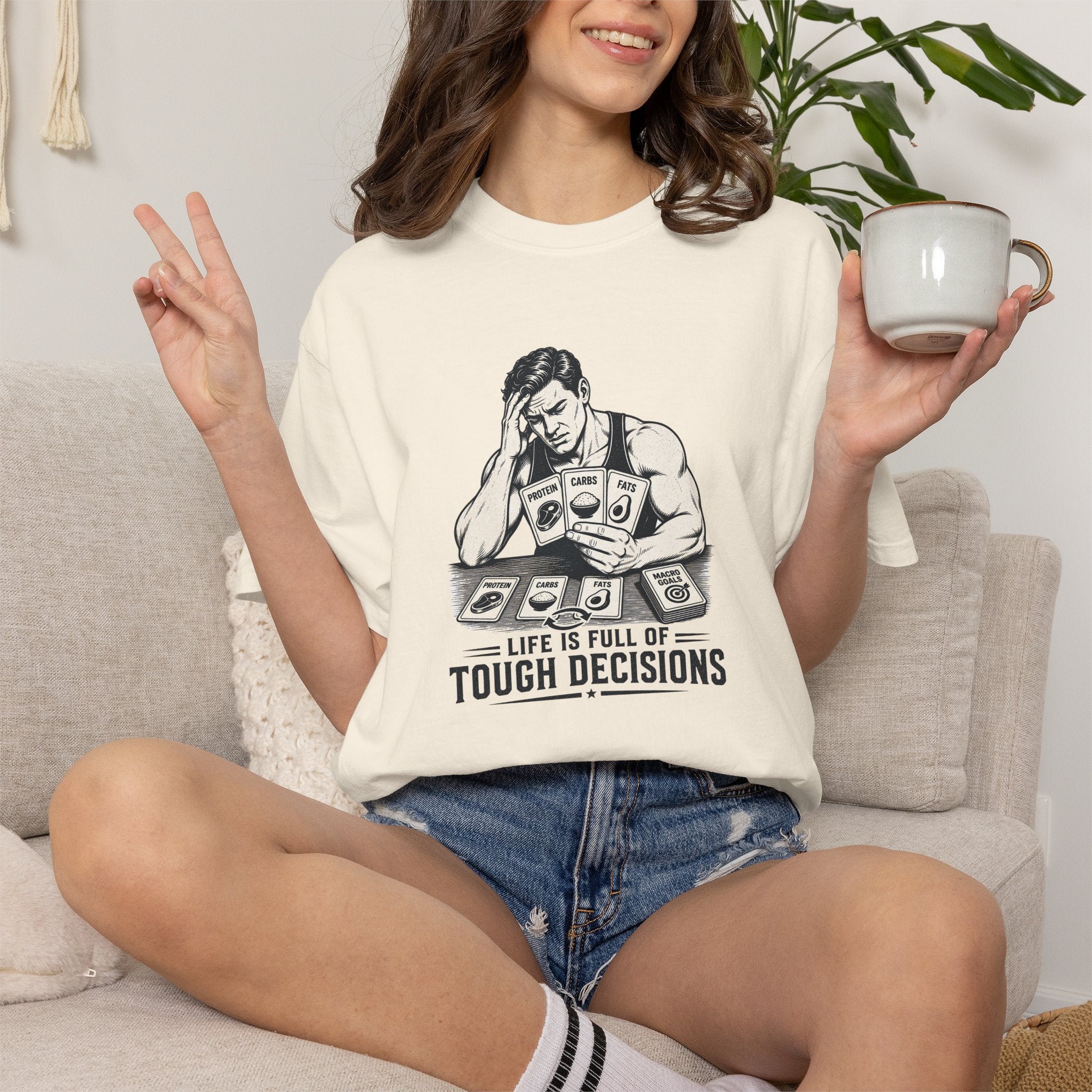 T-Shirt “Life Is Full of Tough Decisions” Funny Card-Player Graphic Tee