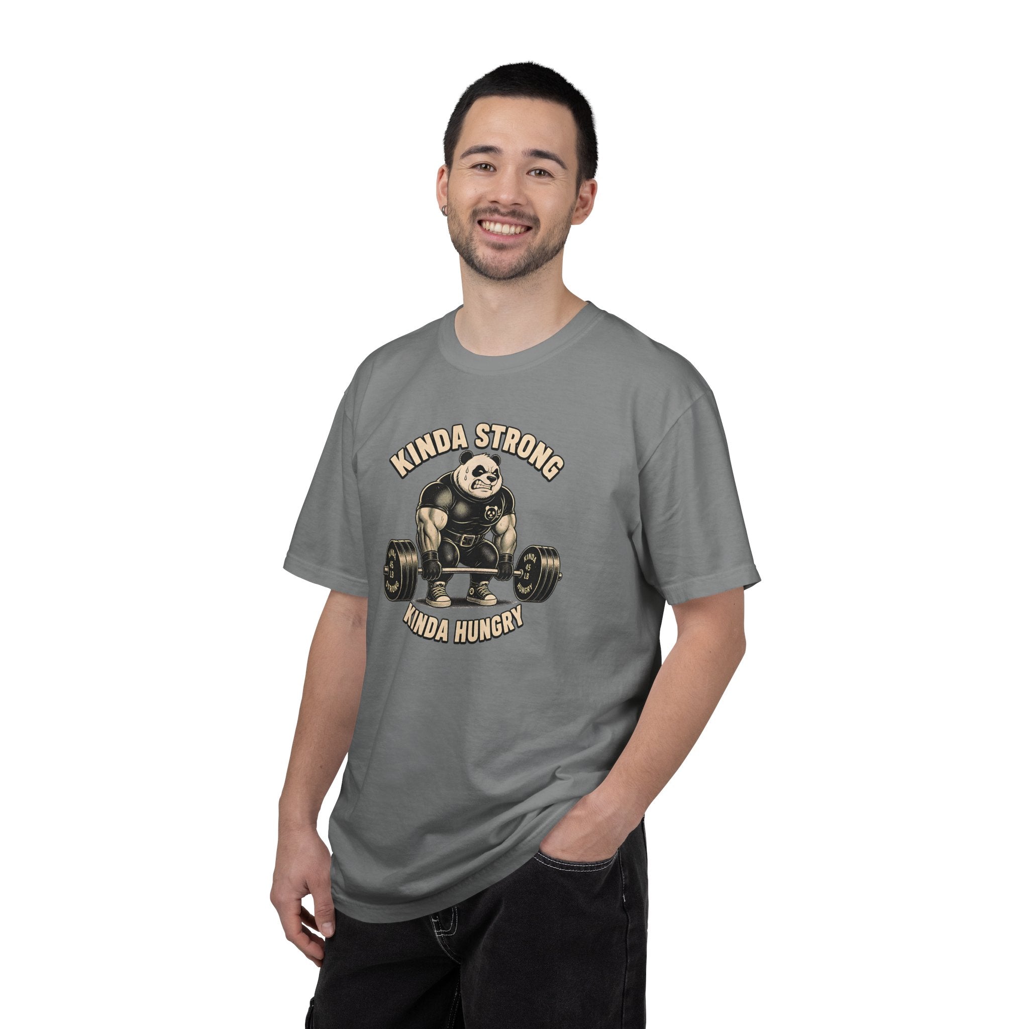 "Kinda Strong Kinda Hungry" Panda Weightlifting Gym Tee