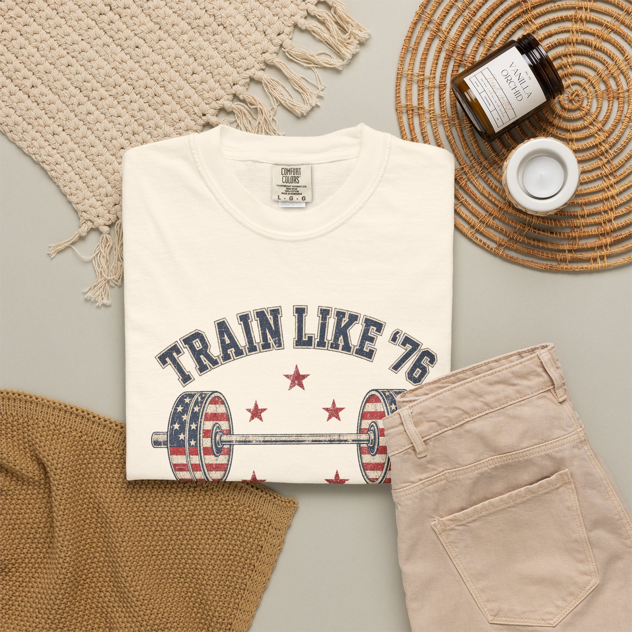 Patriotic 'Train Like '76' Weightlifting T-Shirt