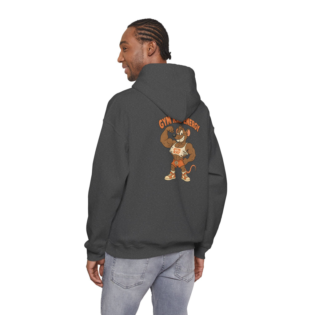 Hoodie - Gym Energy Muscle Rat Vintage Fitness Graphic Hoodie