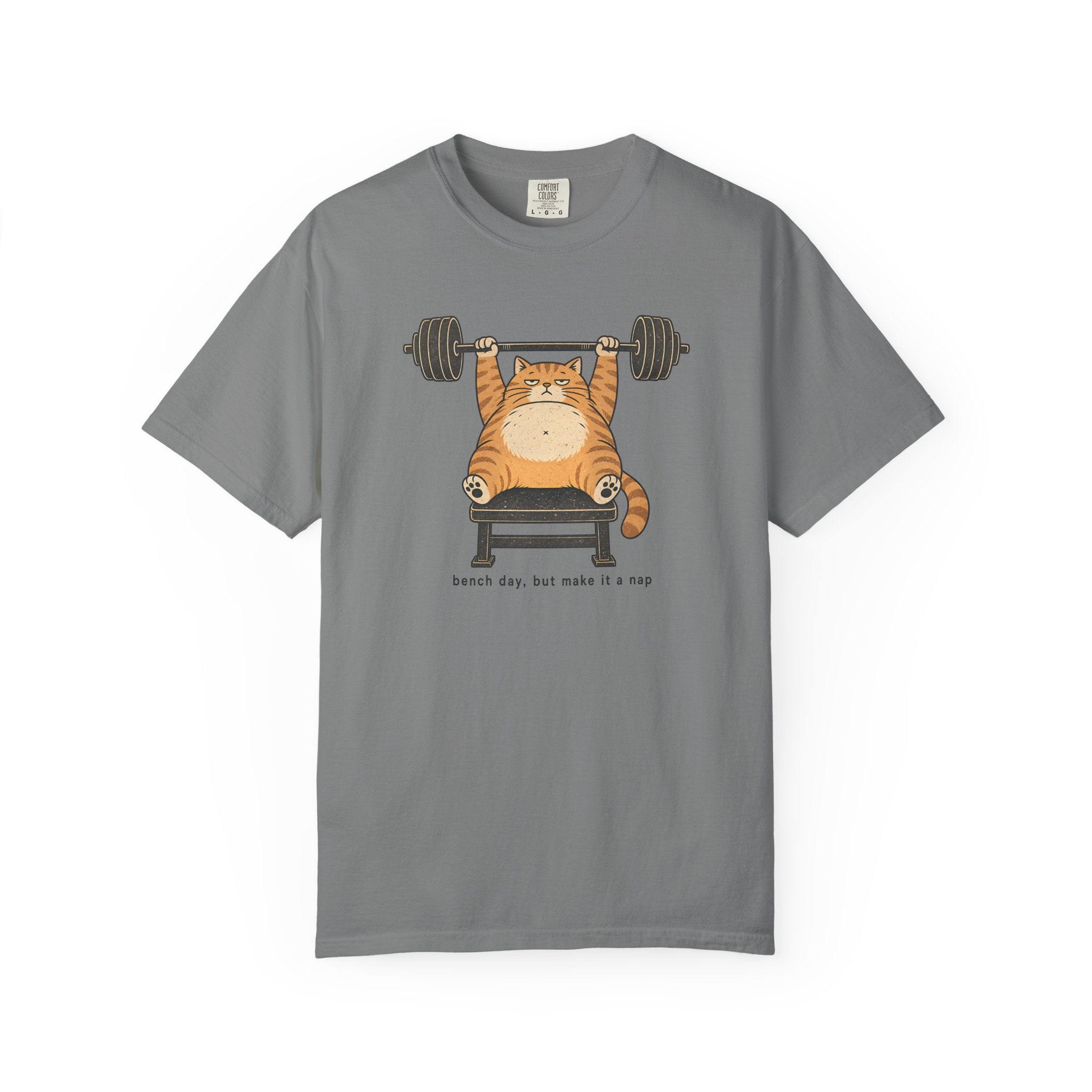 Cat Weightlifter T-Shirt — "Beach Day, But Make It Leg Day" Funny Gym Tee