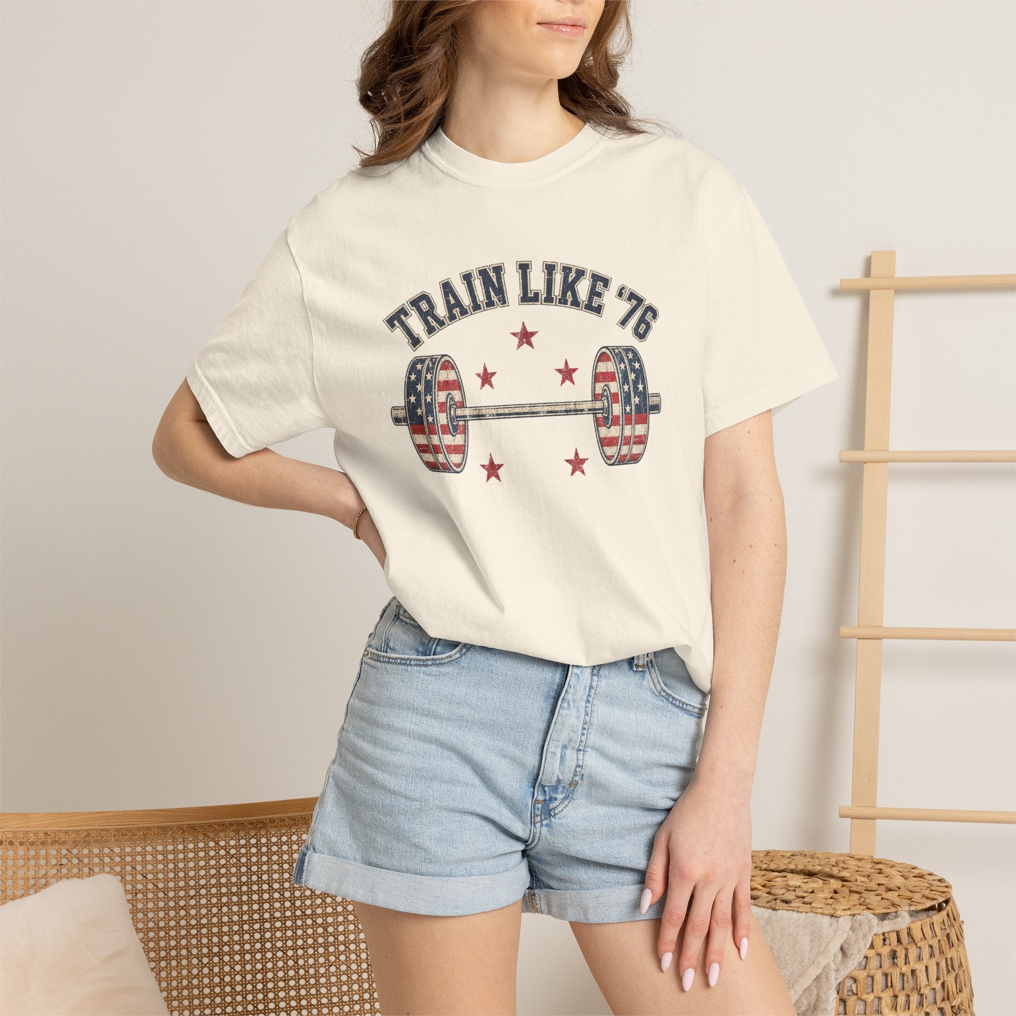 Patriotic 'Train Like '76' Weightlifting T-Shirt