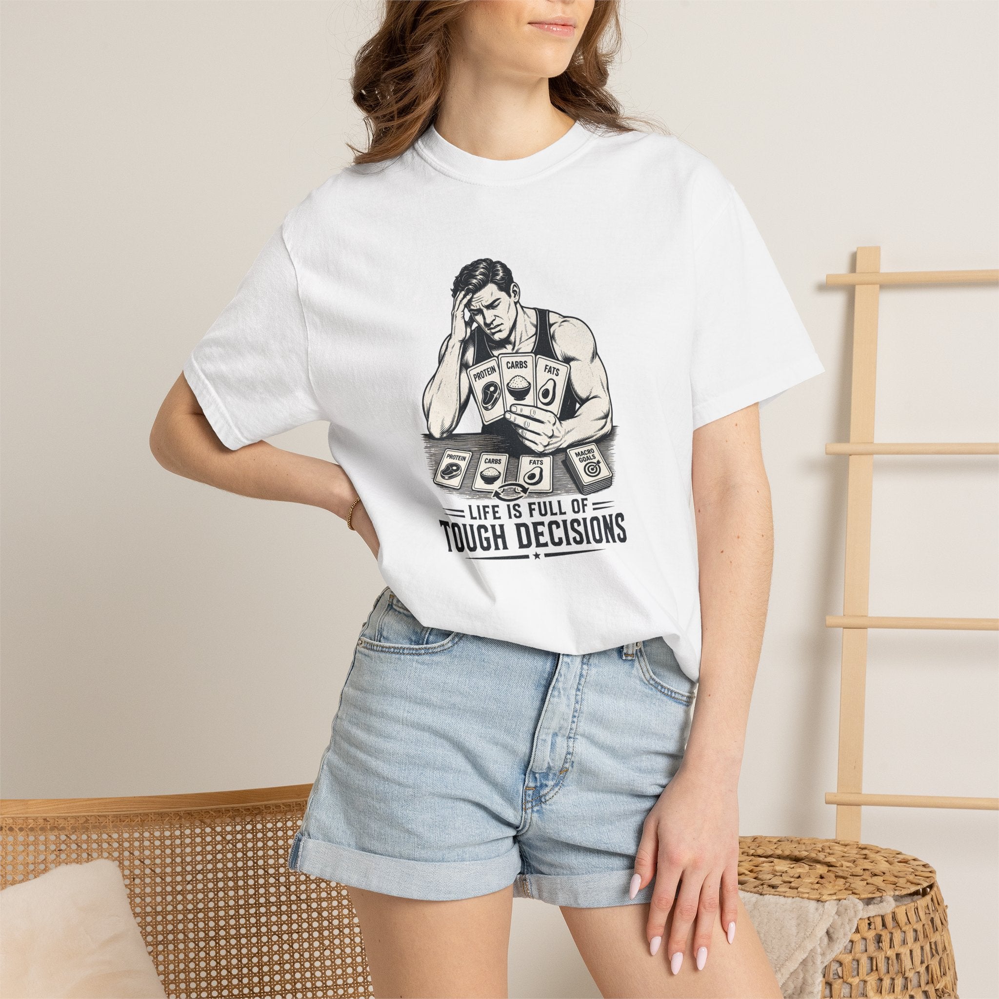T-Shirt “Life Is Full of Tough Decisions” Funny Card-Player Graphic Tee