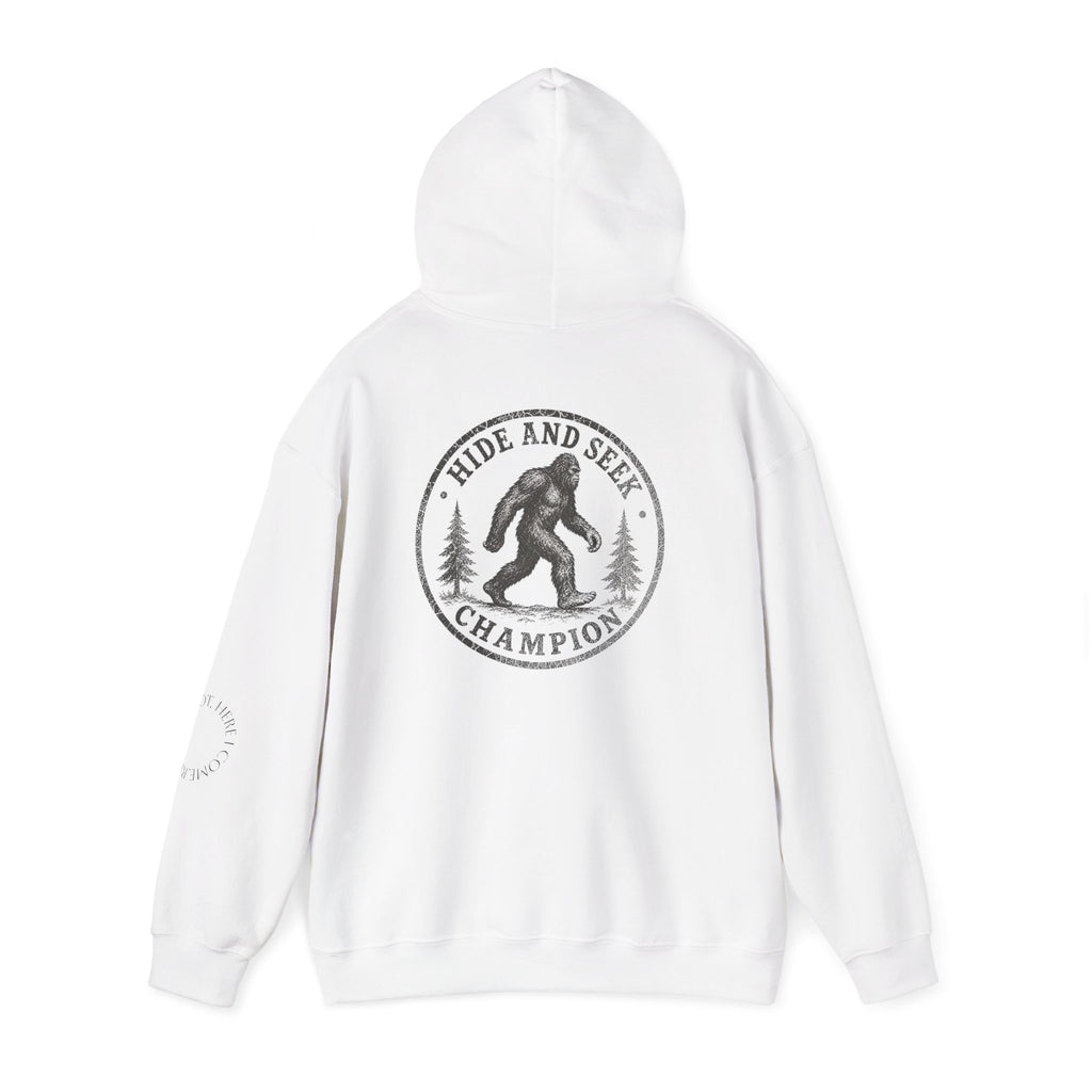Hoodie — "Hide & Seek Champion" Sasquatch Forest Graphic Hooded Sweatshirt