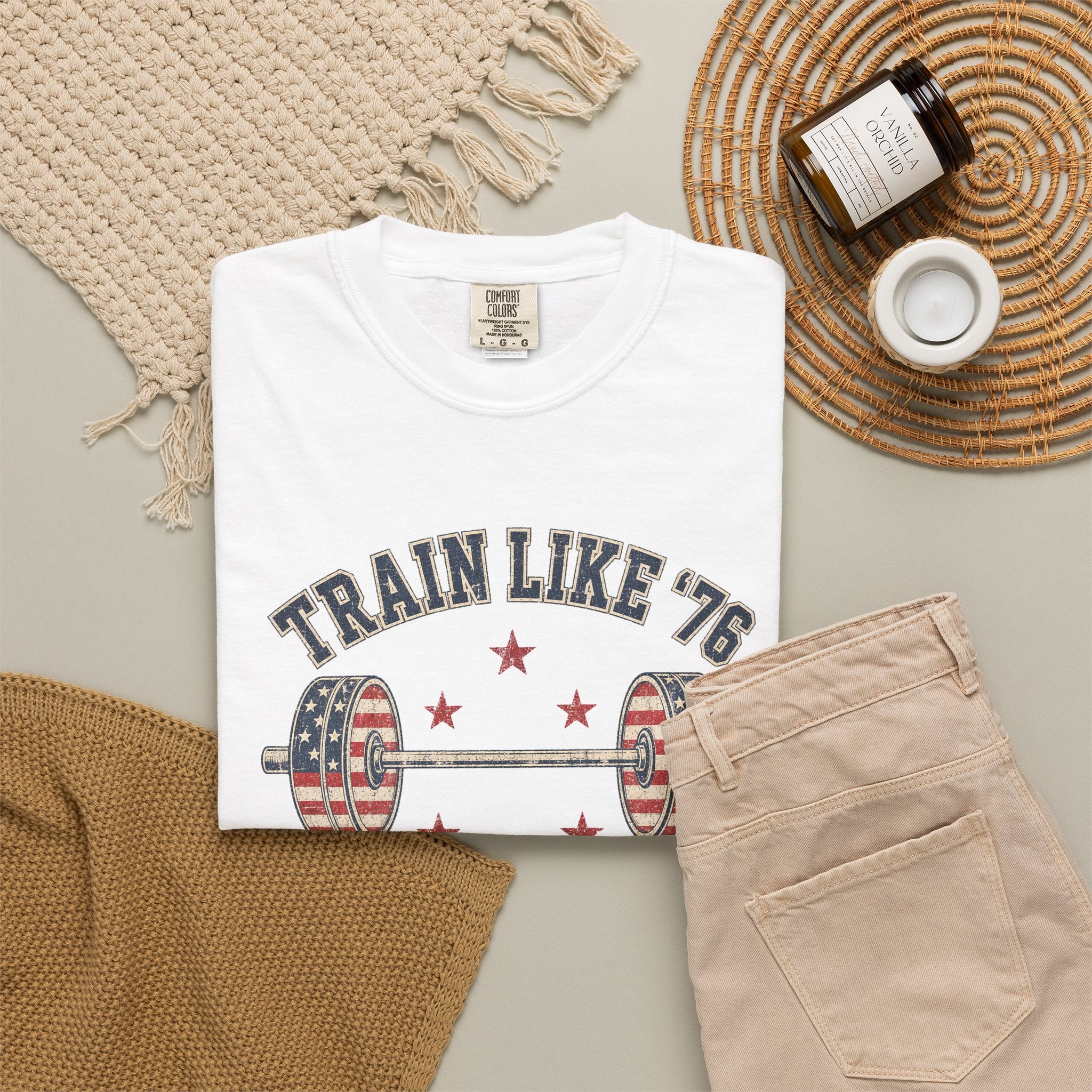 Patriotic 'Train Like '76' Weightlifting T-Shirt