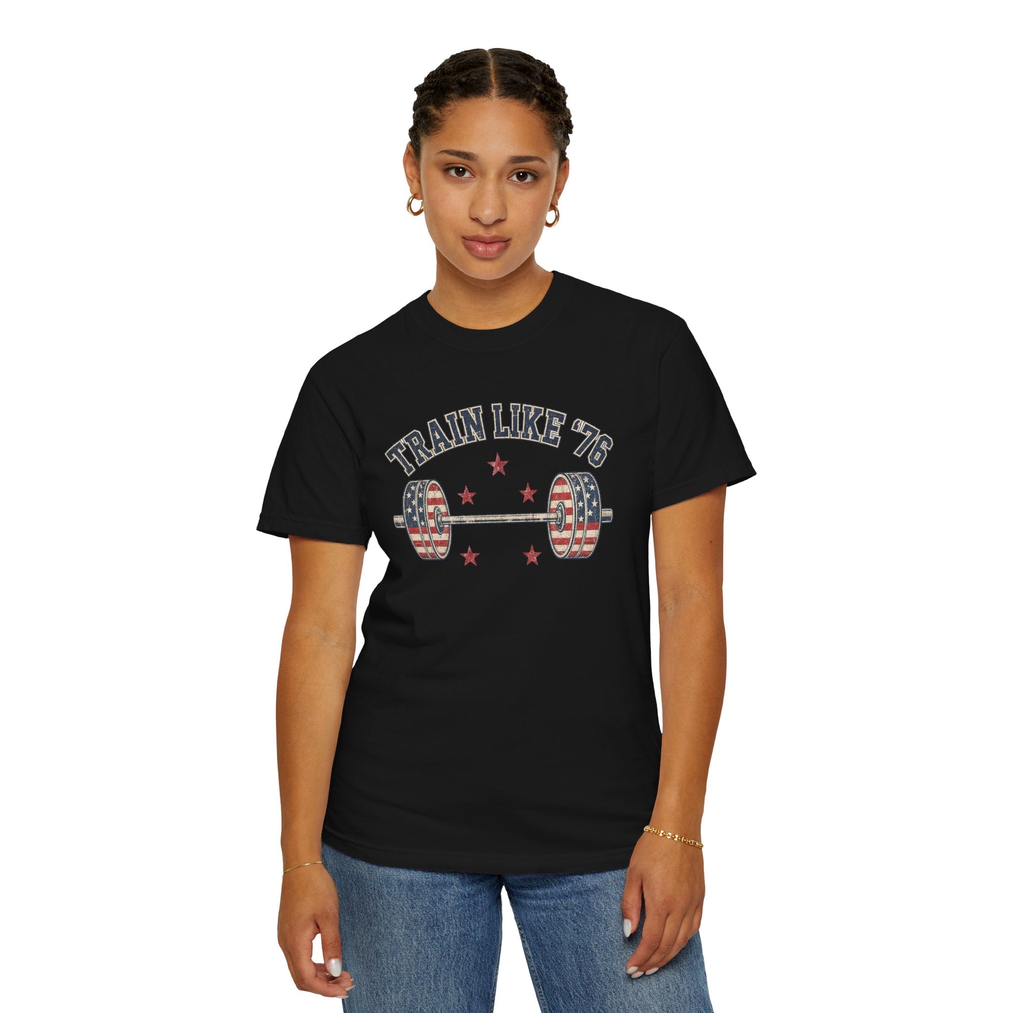 Patriotic 'Train Like '76' Weightlifting T-Shirt