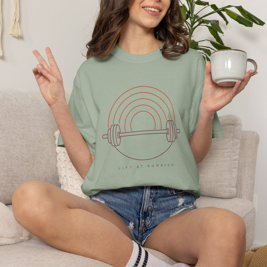 Fitness Rainbow T-Shirt — Live At Sunrise Barbell Graphic Tee