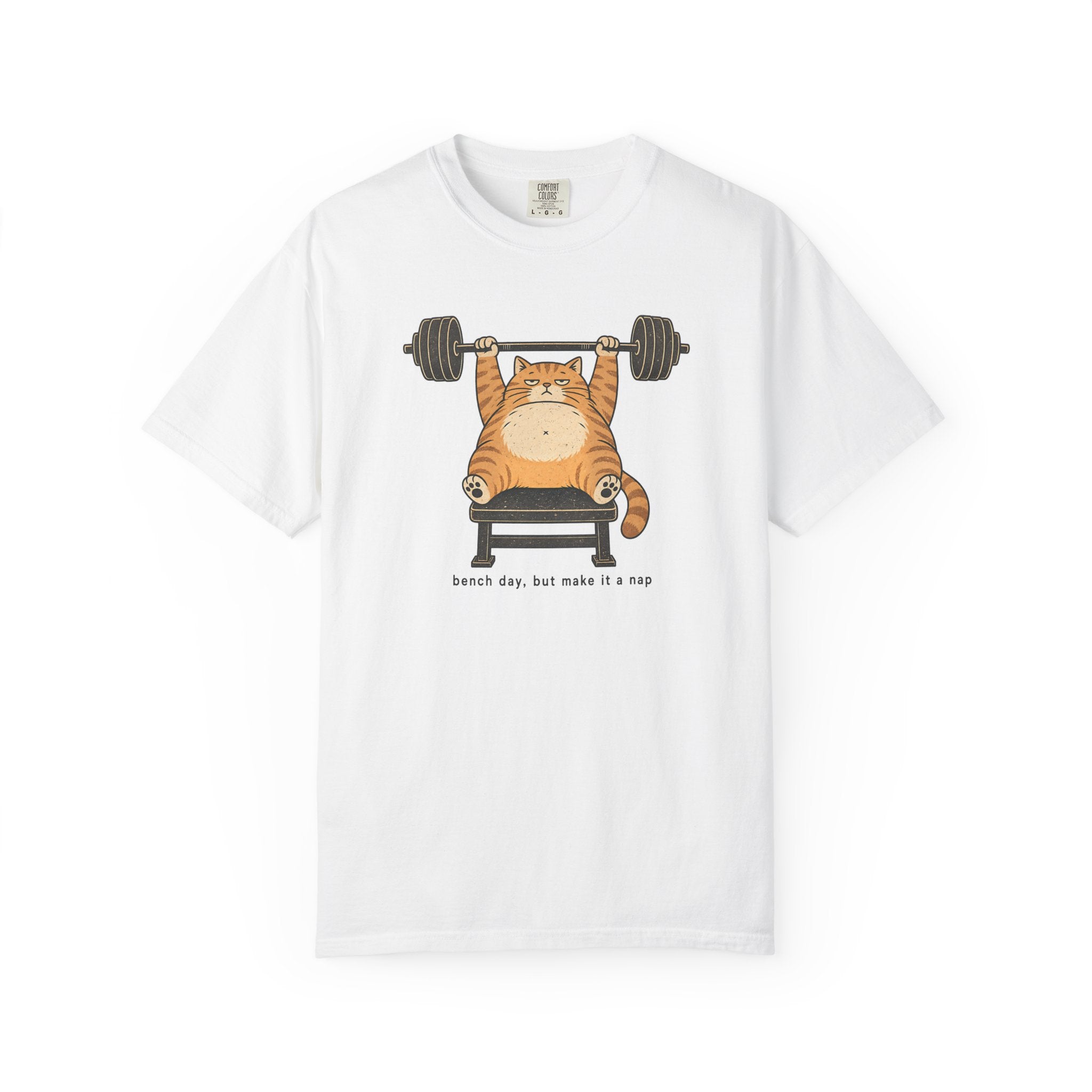Cat Weightlifter T-Shirt — "Beach Day, But Make It Leg Day" Funny Gym Tee
