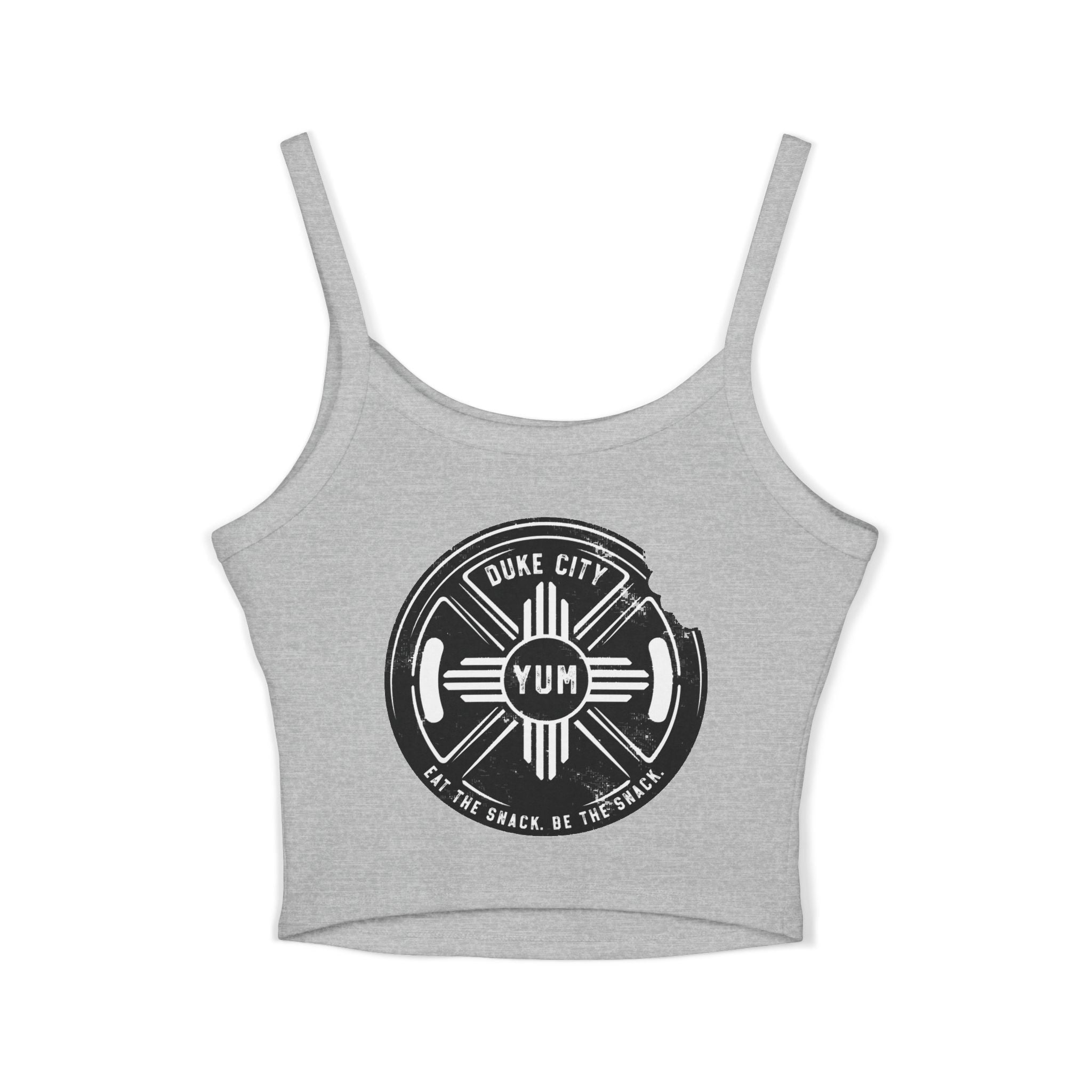 Addicted Vertical Graphic Spaghetti Strap Crop Tank