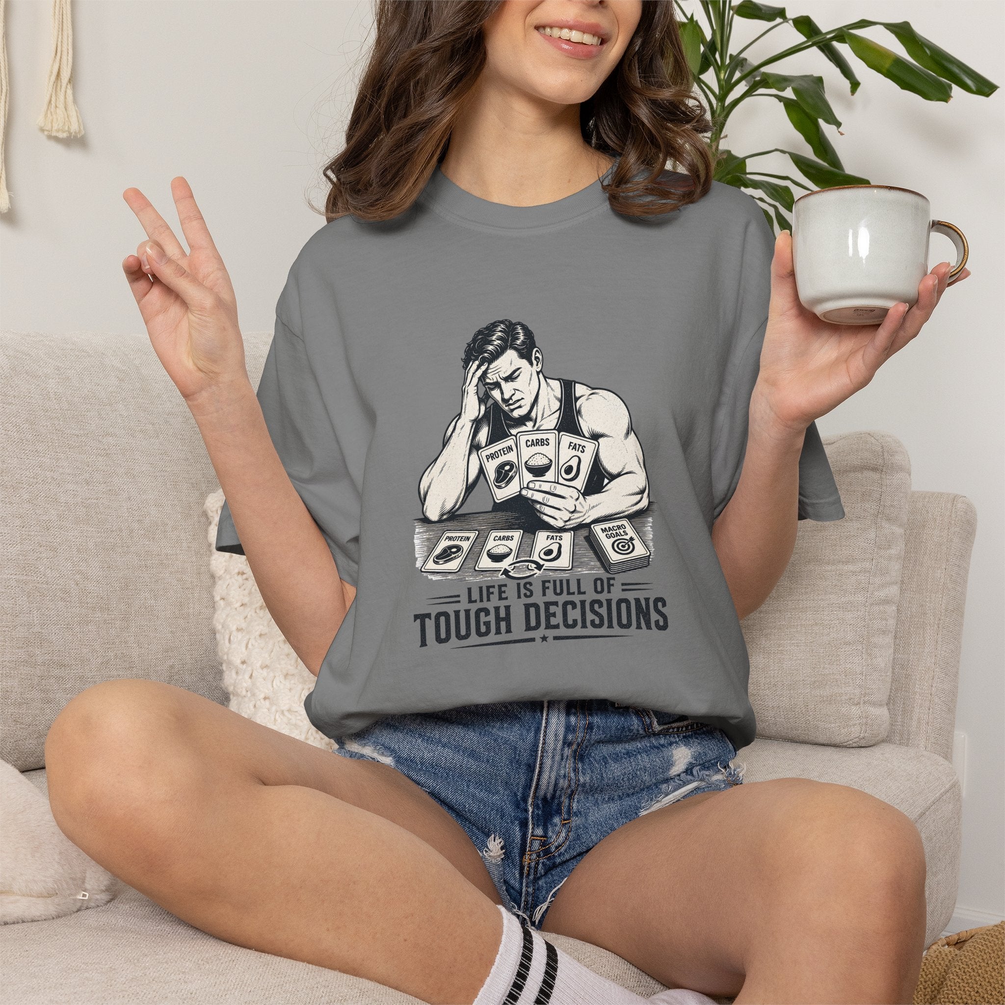 T-Shirt “Life Is Full of Tough Decisions” Funny Card-Player Graphic Tee