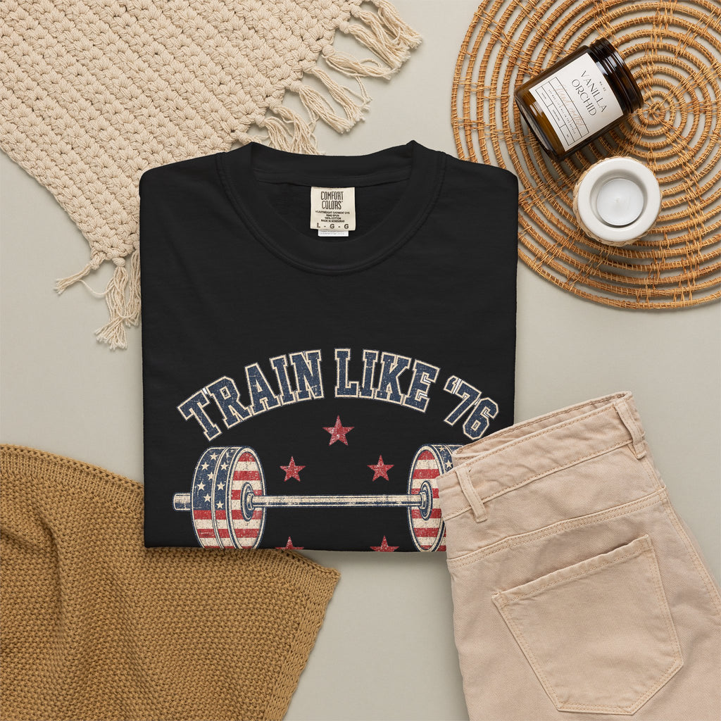 Patriotic 'Train Like '76' Weightlifting T-Shirt