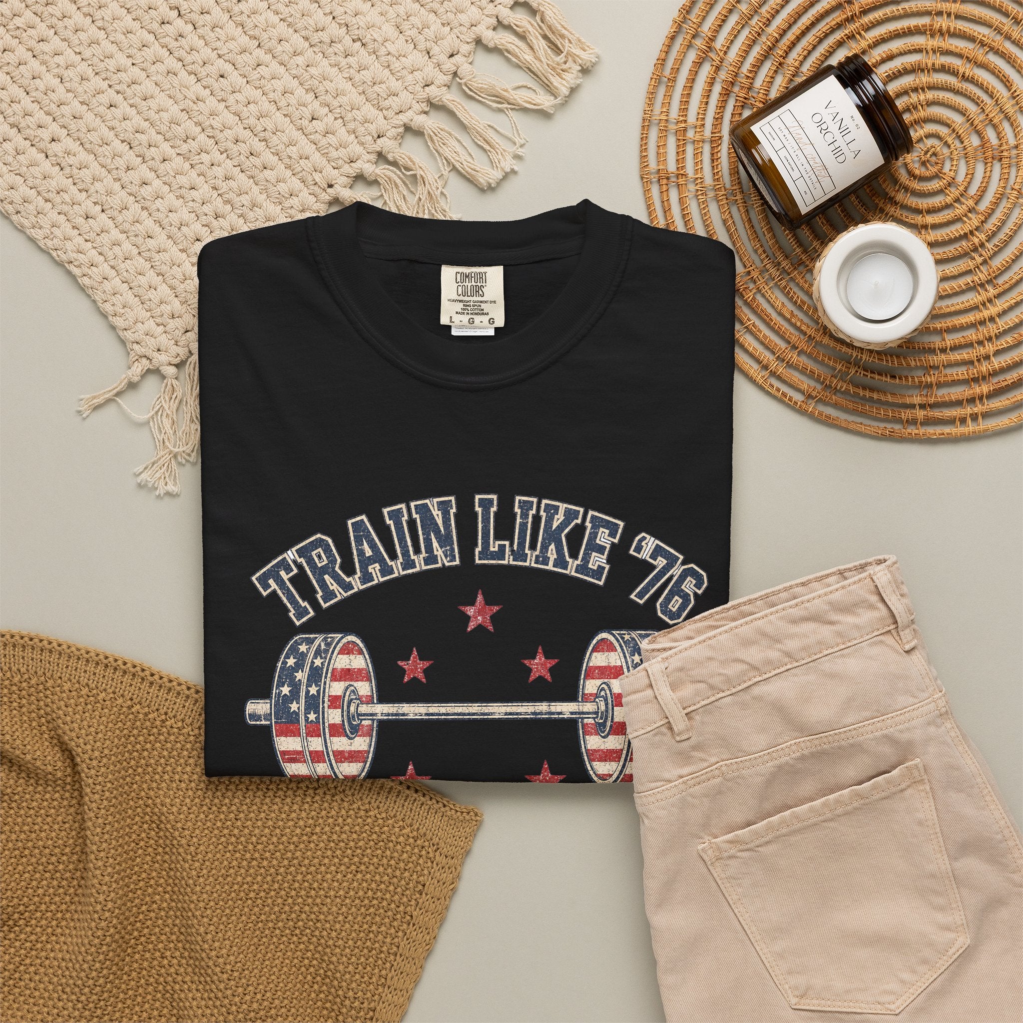 Patriotic 'Train Like '76' Weightlifting T-Shirt