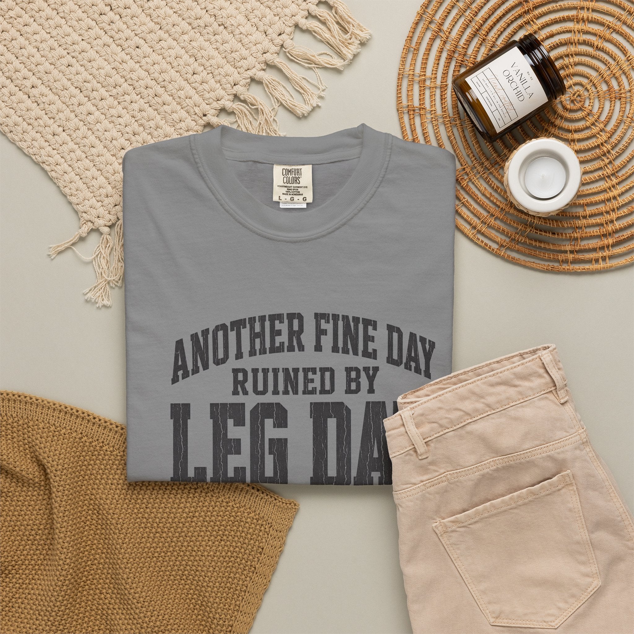 Leg Day T-Shirt — "Another Fine Day Ruined by Leg Day" Gym Tee