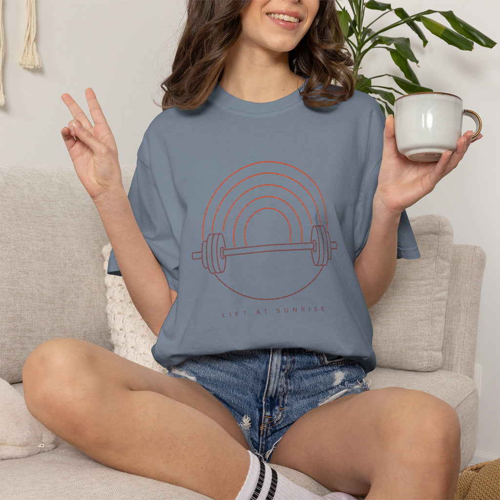 Fitness Rainbow T-Shirt — Live At Sunrise Barbell Graphic Tee