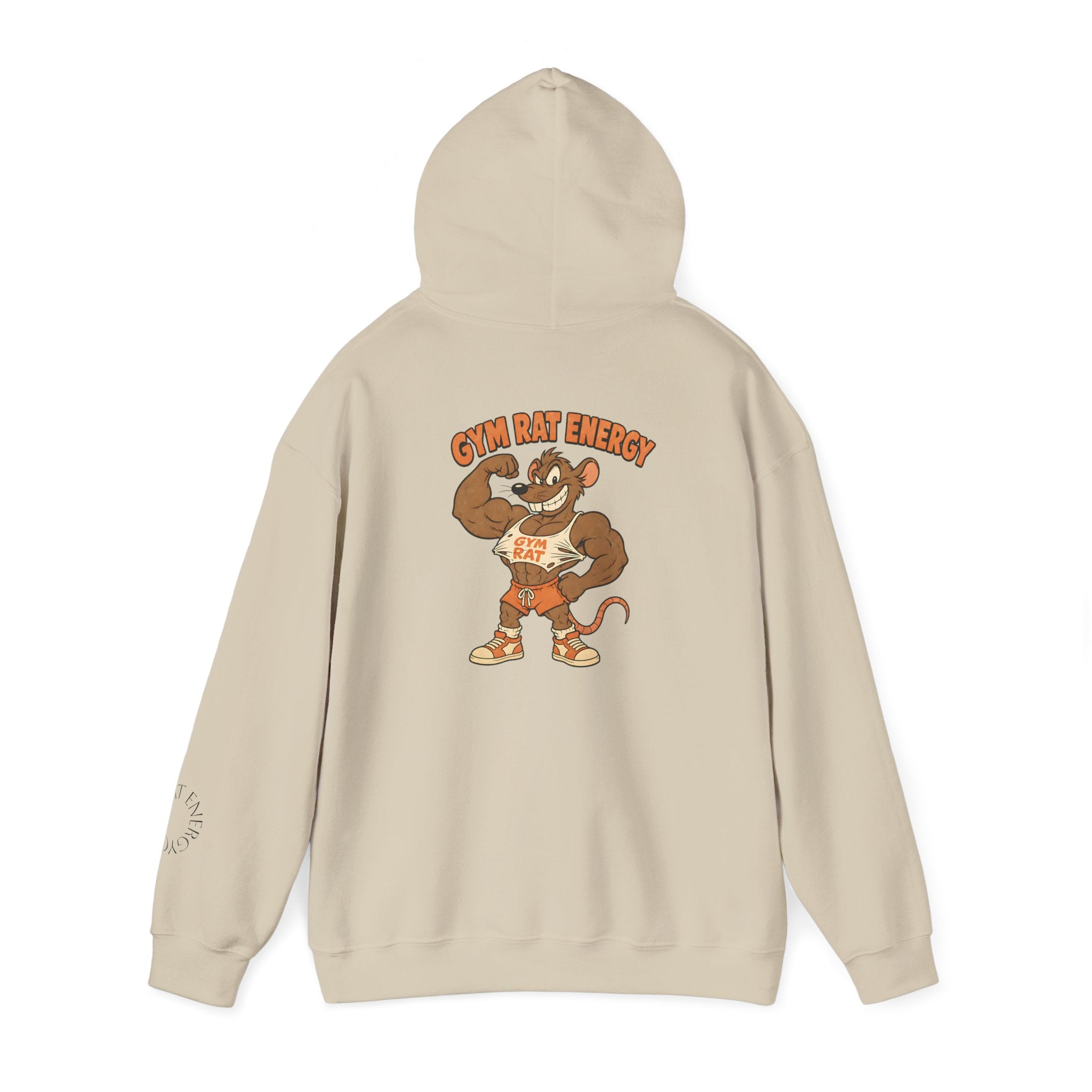 Hoodie - Gym Energy Muscle Rat Vintage Fitness Graphic Hoodie