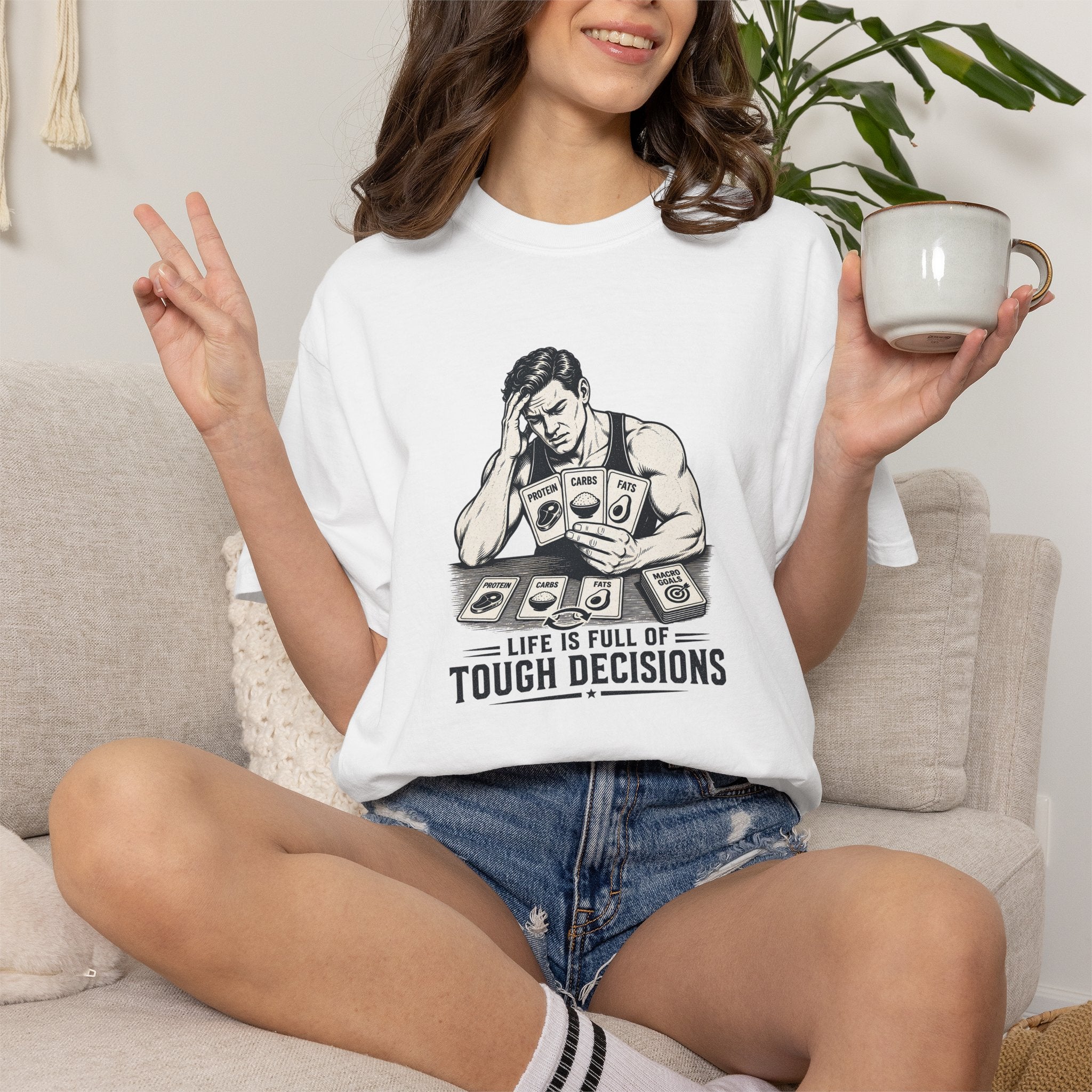 T-Shirt “Life Is Full of Tough Decisions” Funny Card-Player Graphic Tee