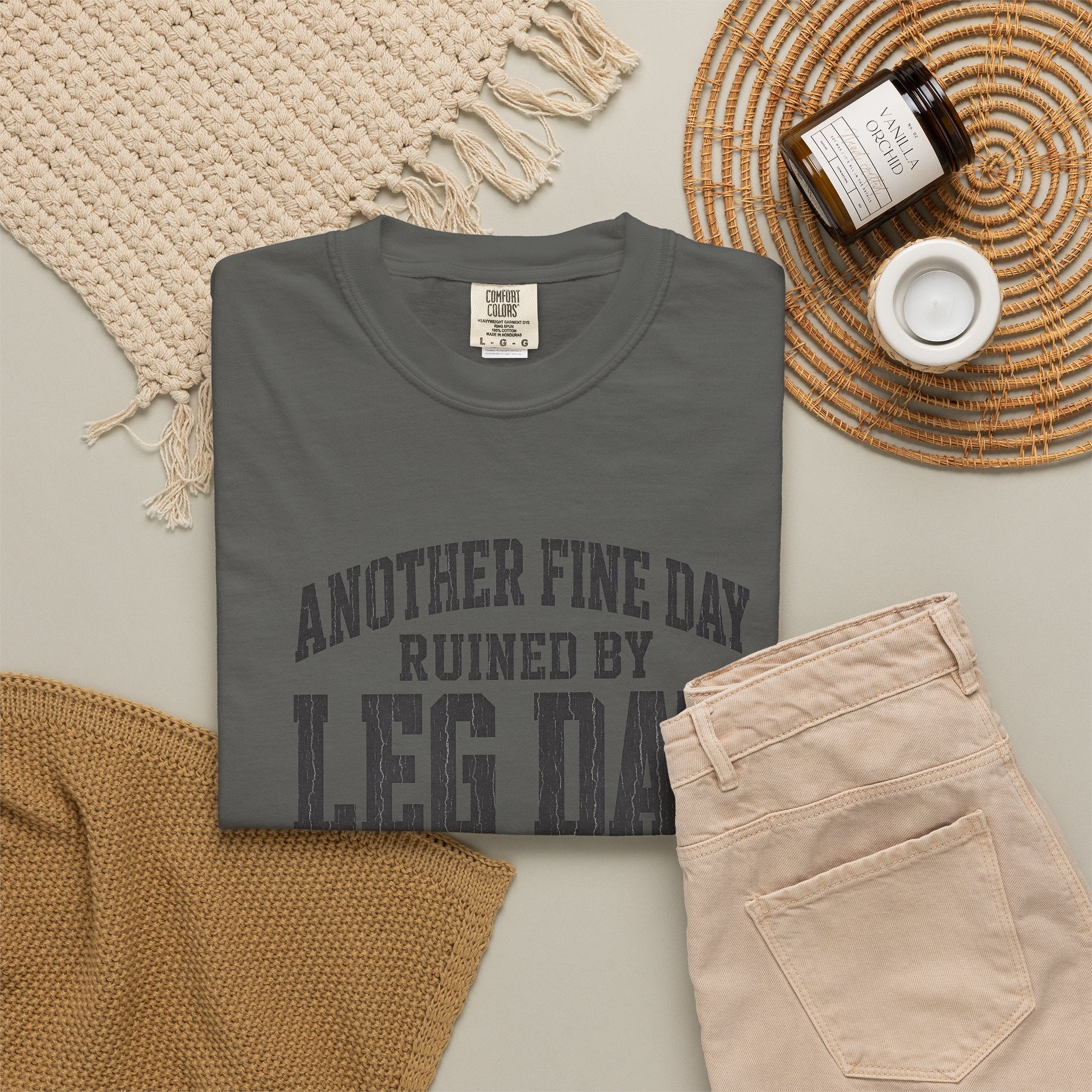 Leg Day T-Shirt — "Another Fine Day Ruined by Leg Day" Gym Tee