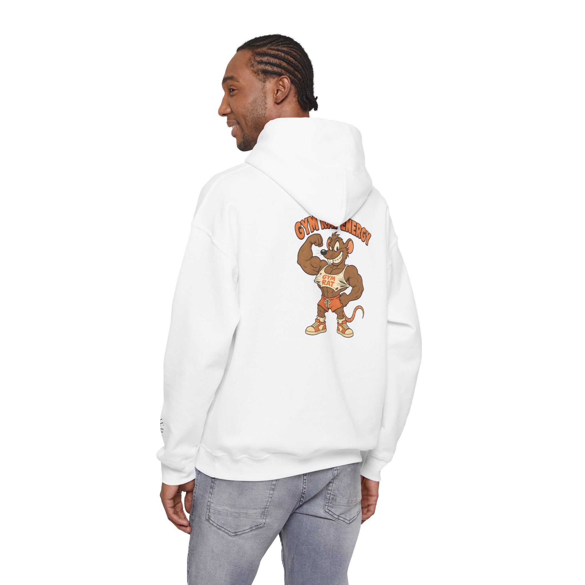 Hoodie - Gym Energy Muscle Rat Vintage Fitness Graphic Hoodie