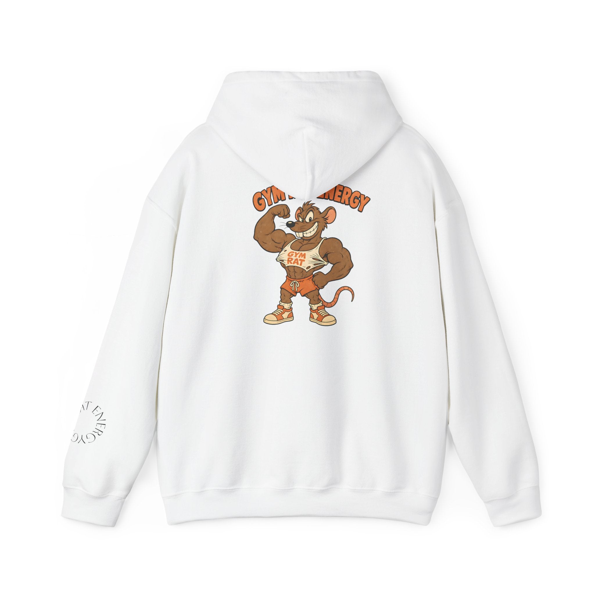 Hoodie - Gym Energy Muscle Rat Vintage Fitness Graphic Hoodie